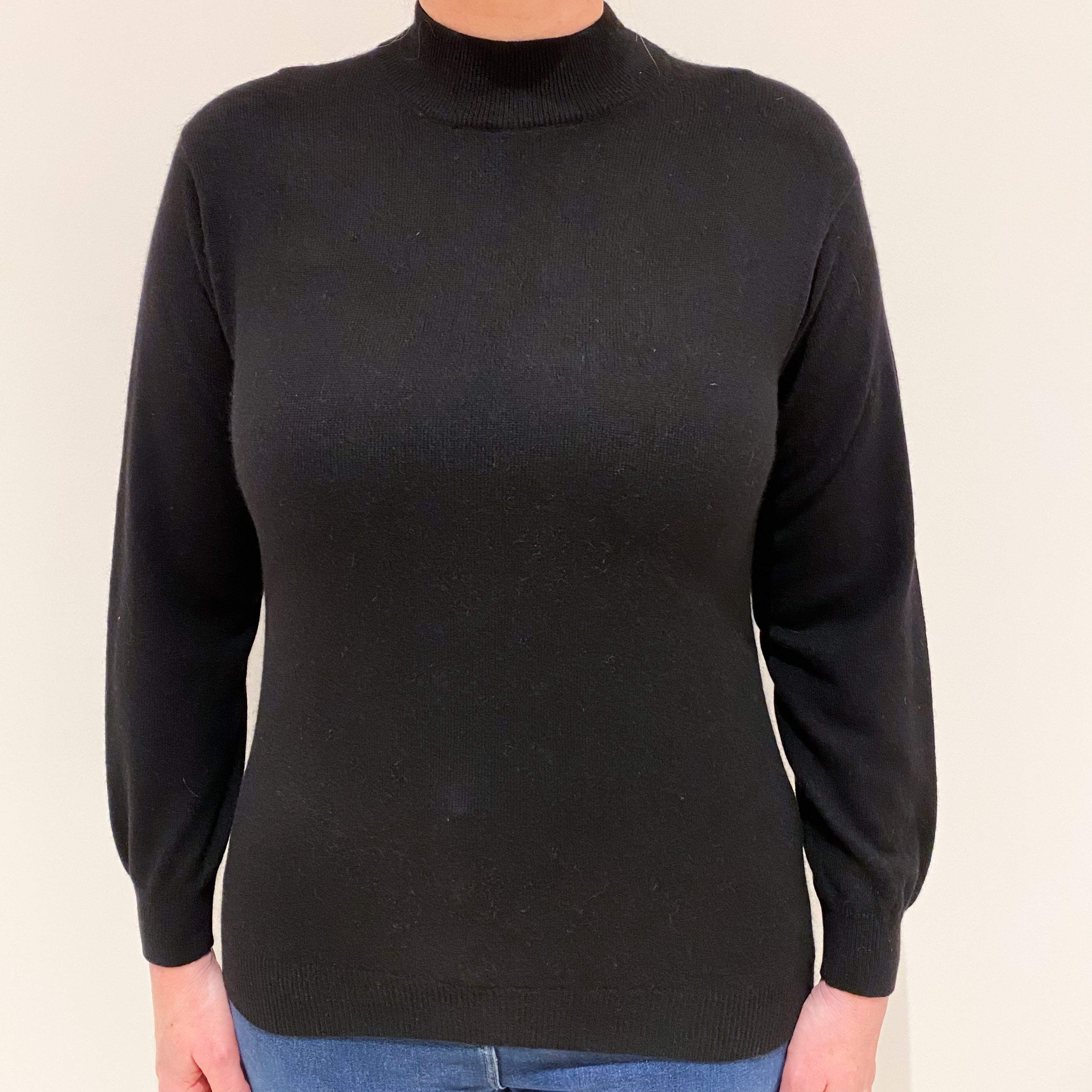 Black Cashmere Turtle Neck Jumper Large