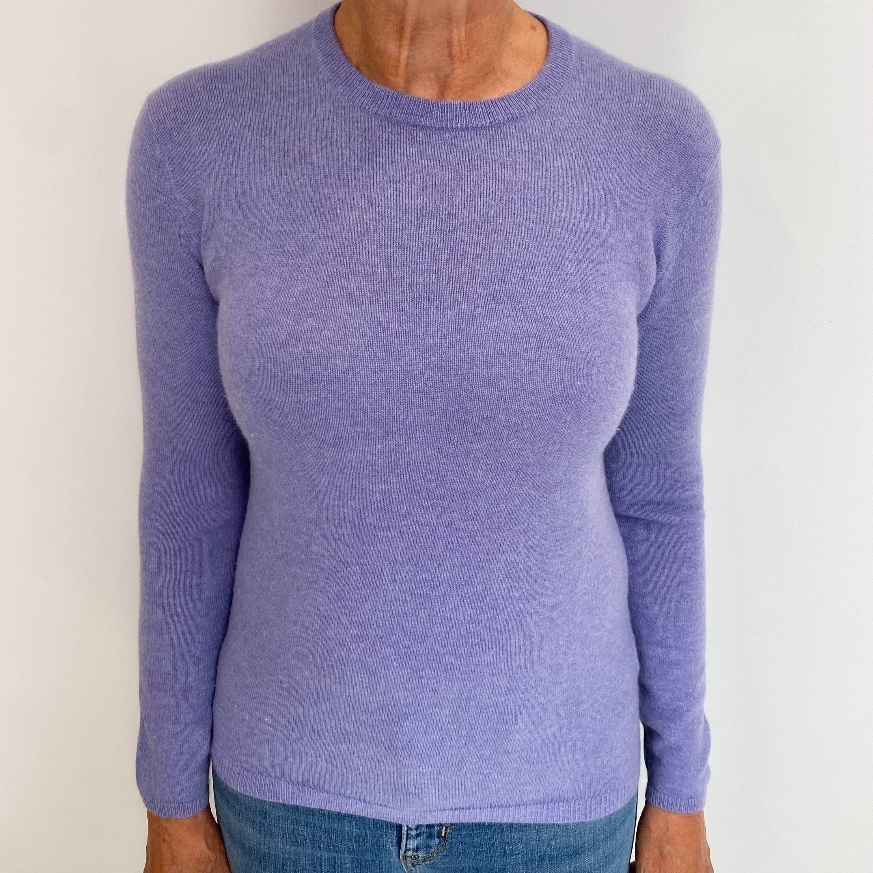 Lavender Purple Cashmere Crew Neck Jumper Medium
