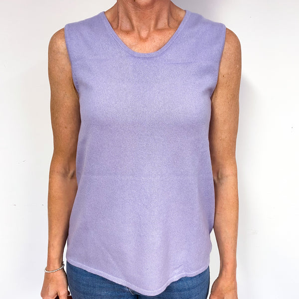 Lavender Purple Cashmere Crew Neck Tank Top Medium