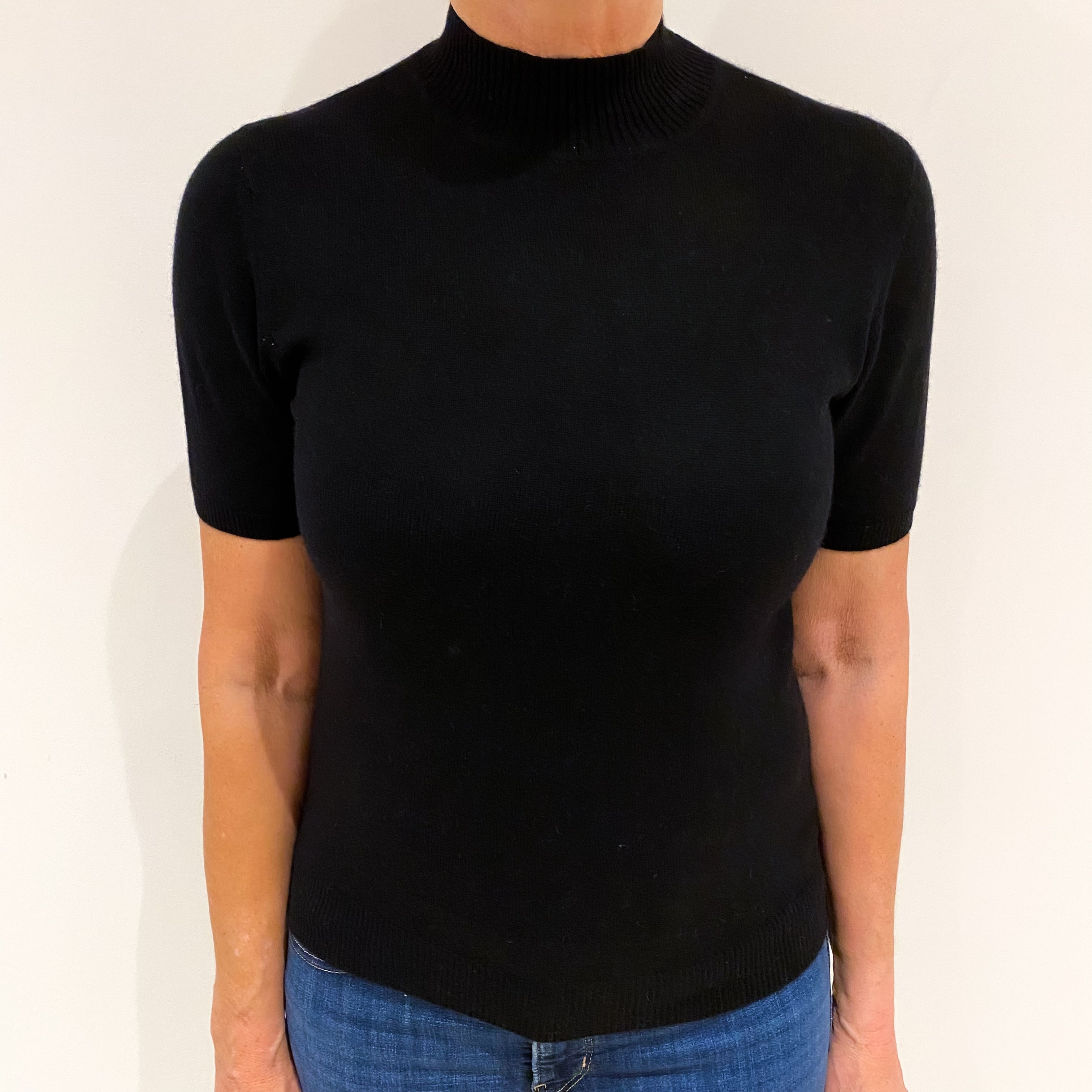 Black Cashmere Turtle Neck Jumper Medium