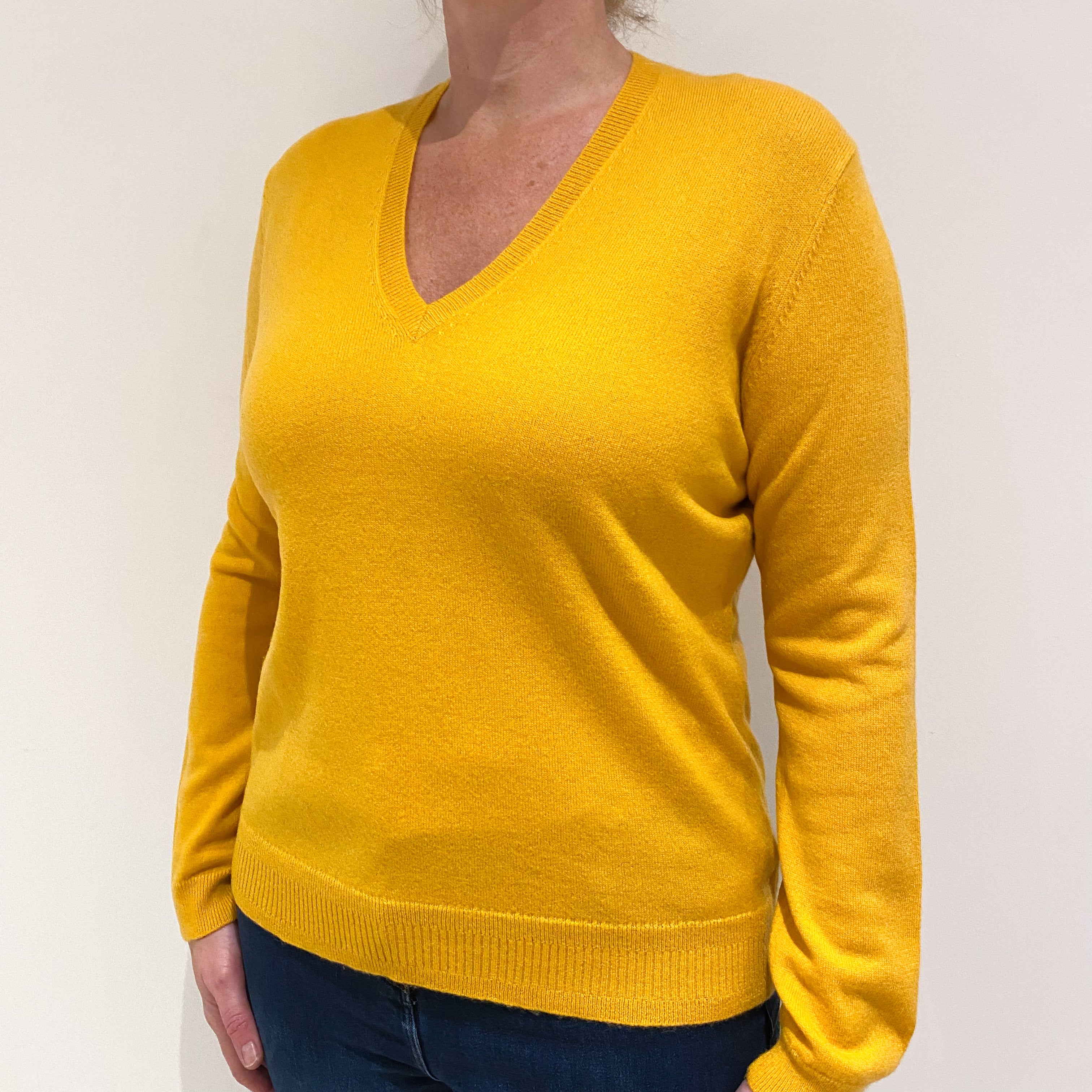 Marigold Cashmere V-Neck Jumper Large