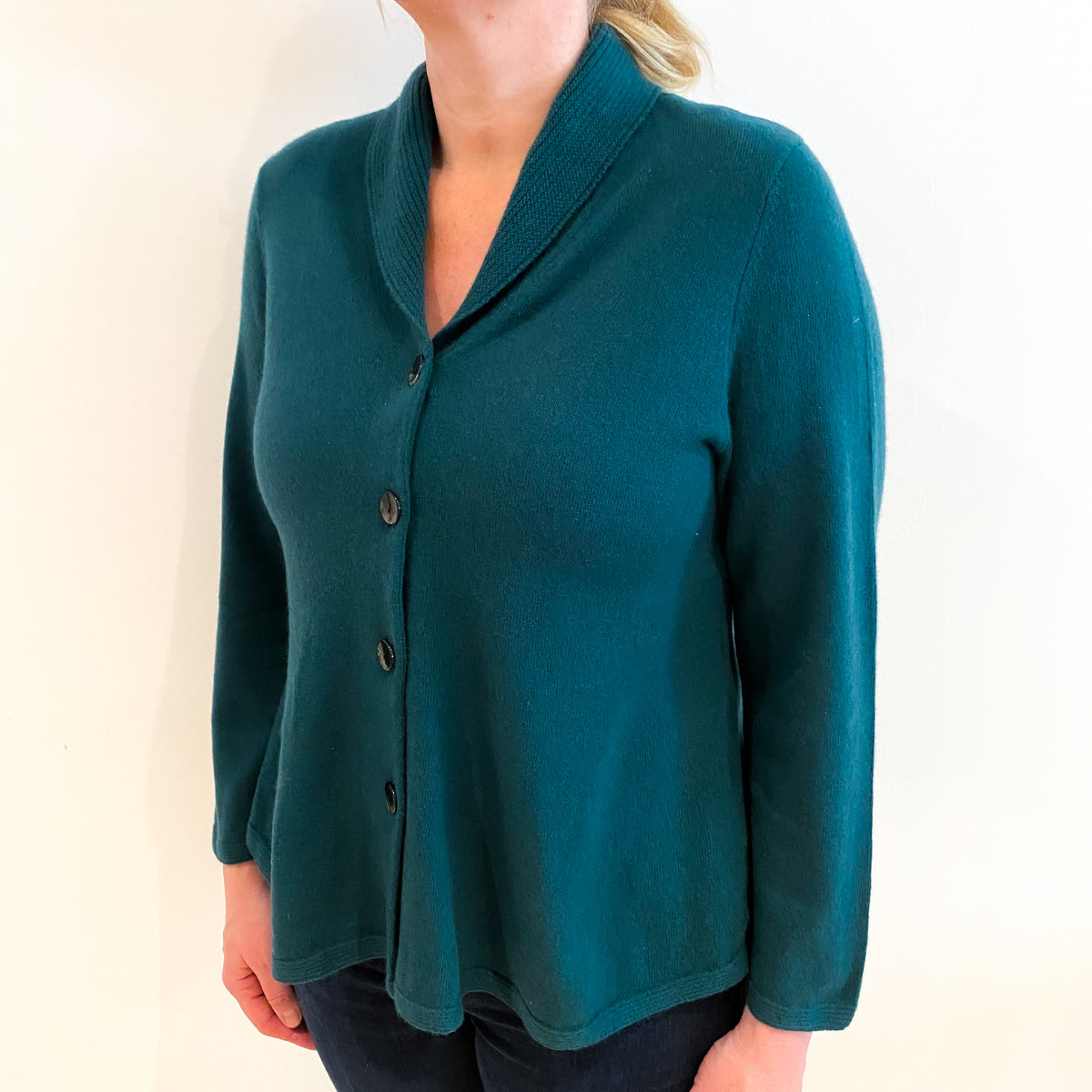 Racing Green Cashmere Shawl Collar Cardigan Large