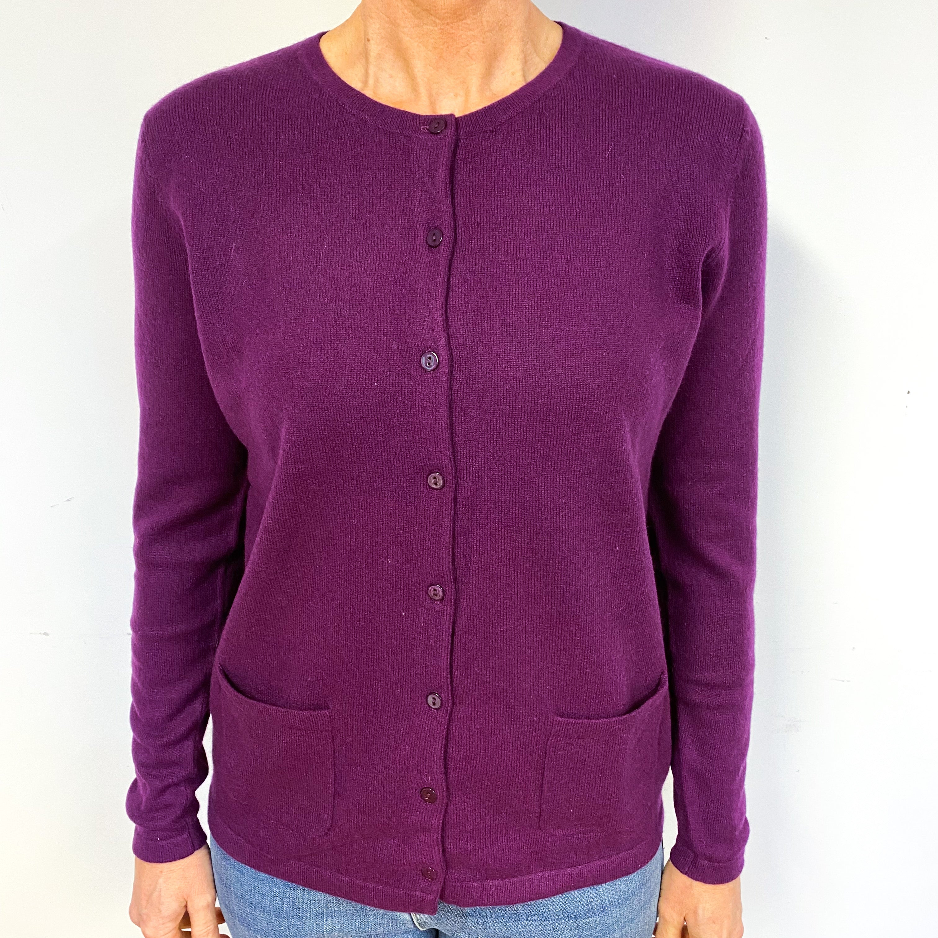 Plum Cashmere Cardigan Medium