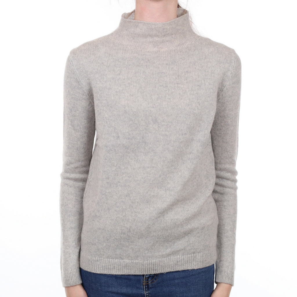 COS Mist Grey Cashmere Funnel Neck Jumper Extra Small