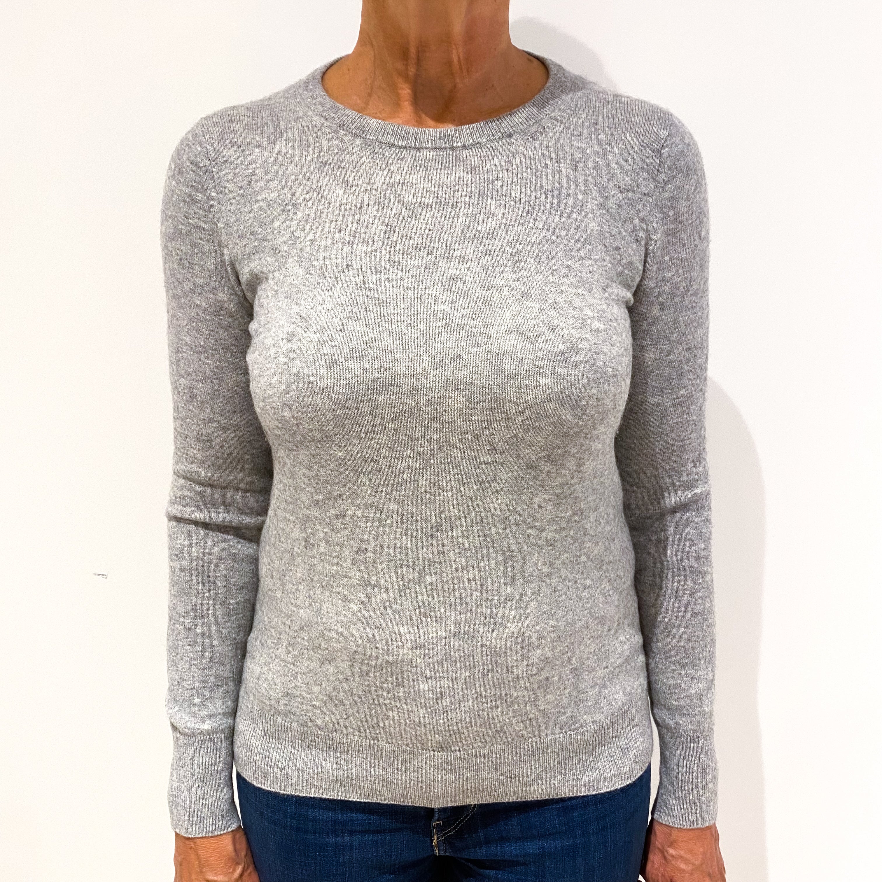 Smoke Grey Cashmere Crew Neck Jumper Medium