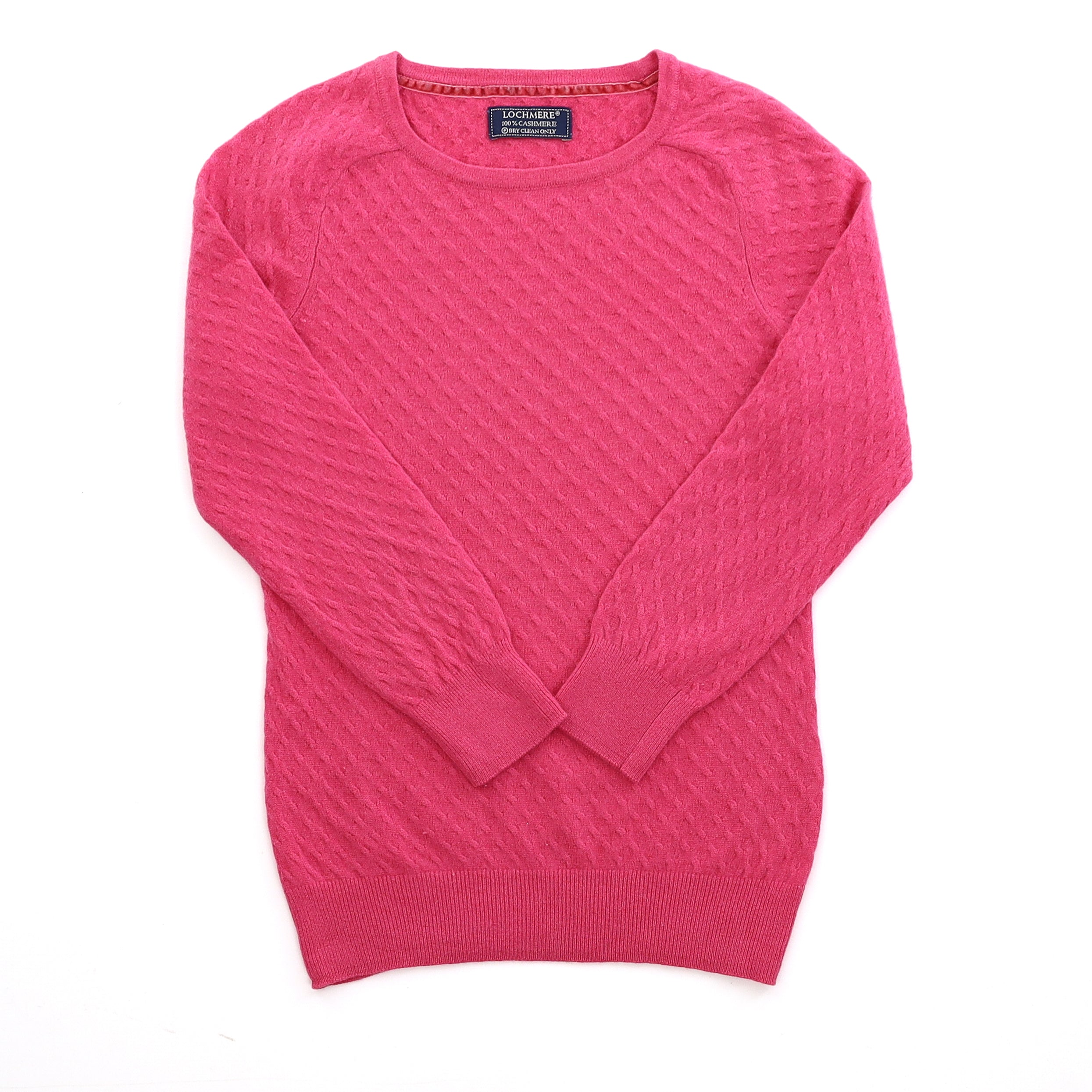 Children’s Raspberry Textured Knit Cashmere Crew Neck Jumper Age 11-12