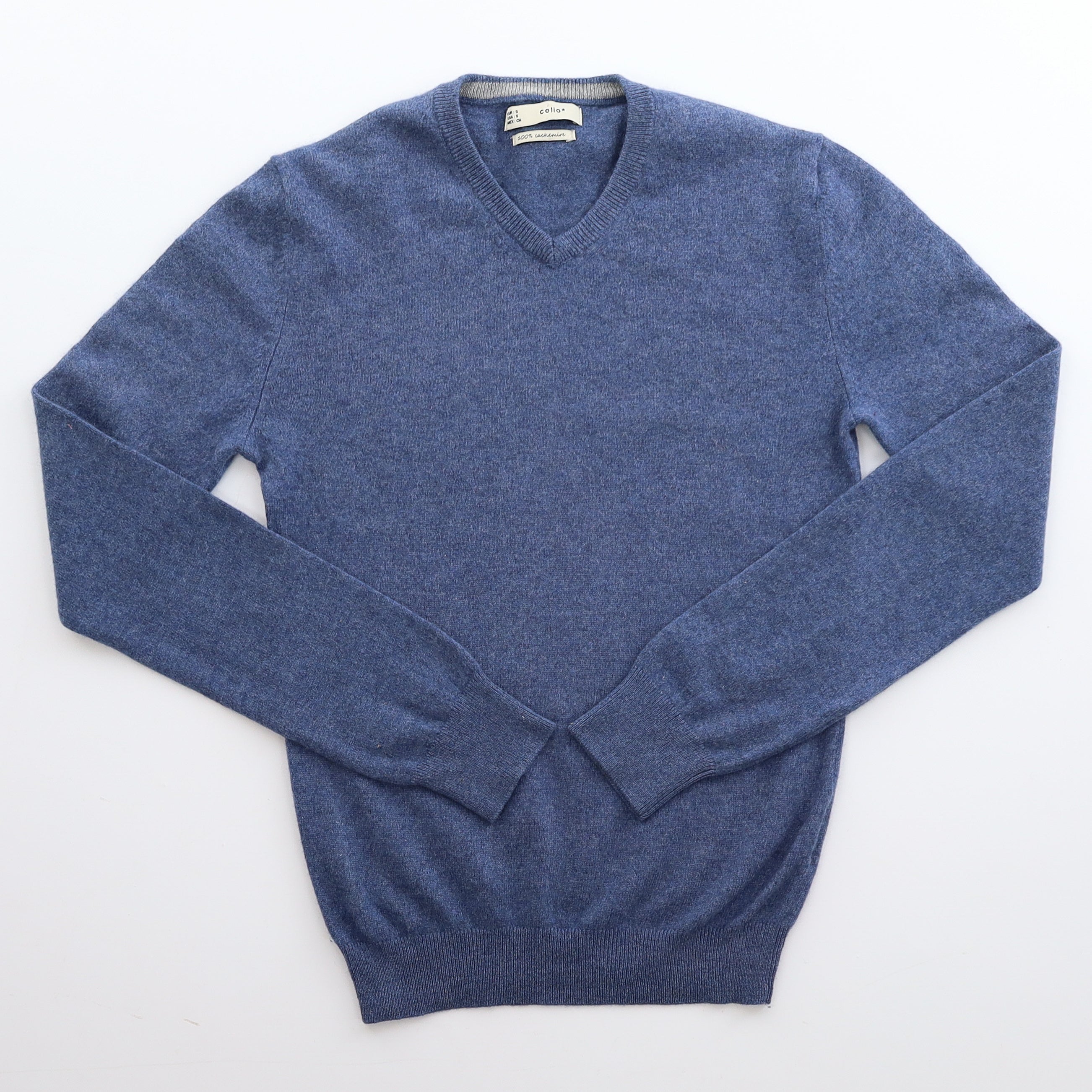 Children’s Denim Blue Cashmere Crew Neck Jumper Boys Age 12