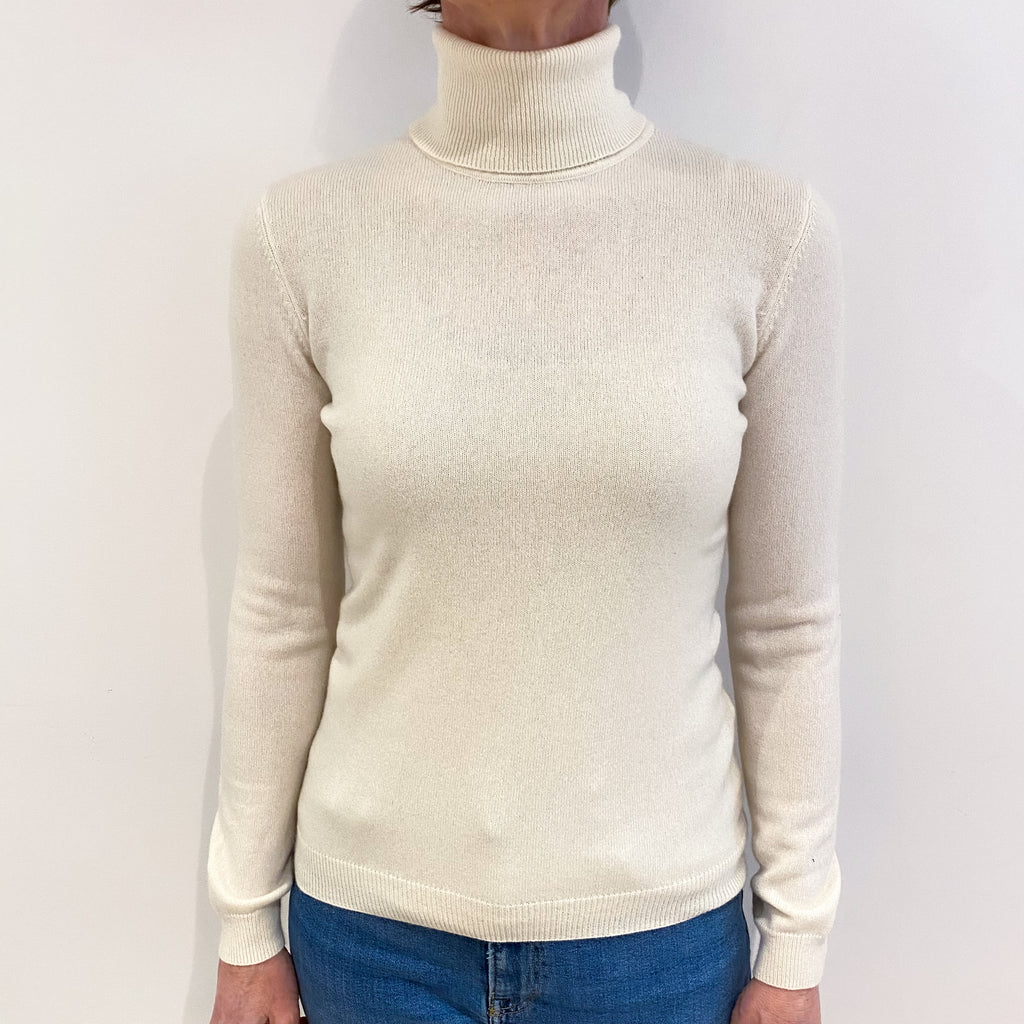 Cream Cashmere Polo Neck Jumper Small