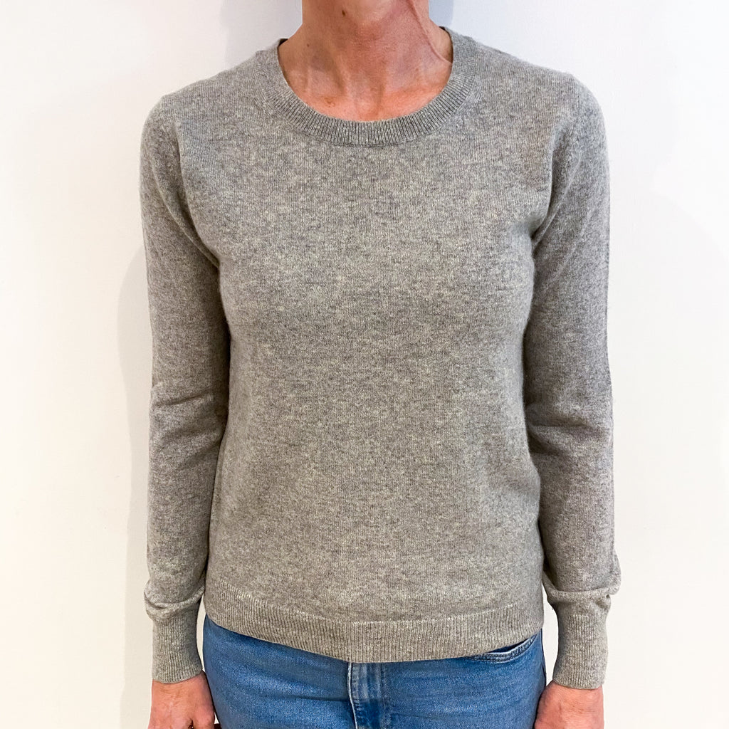 Smoke Grey Cashmere Crew Neck Jumper Small