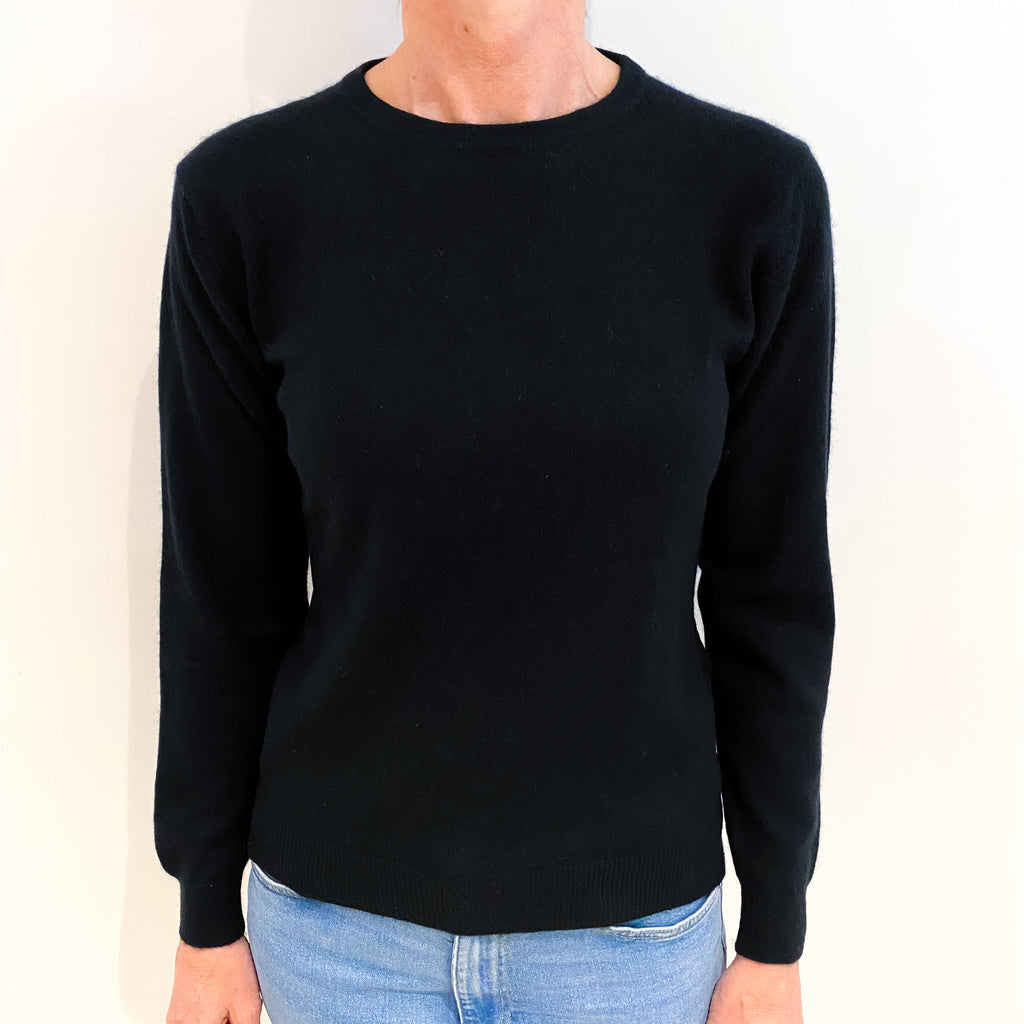 Black Cashmere Crew Neck Jumper Small
