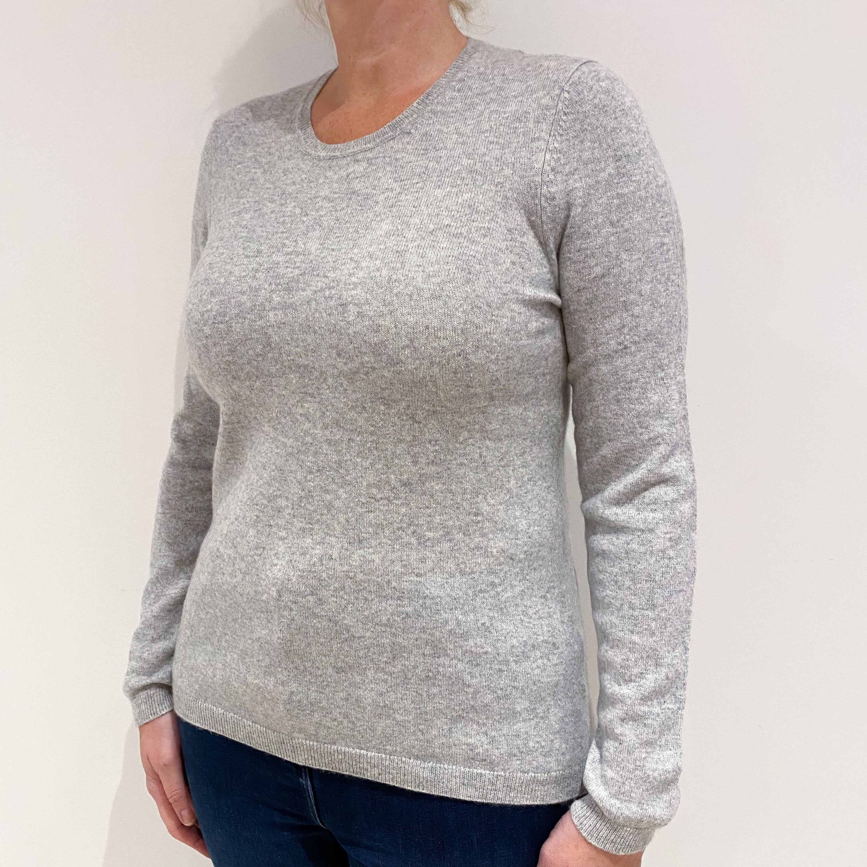 Smoke Grey Cashmere Crew Neck Jumper Large