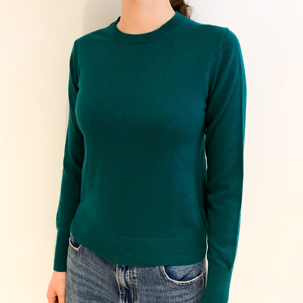 Shamrock Green Cashmere Crew Neck Jumper Extra Small