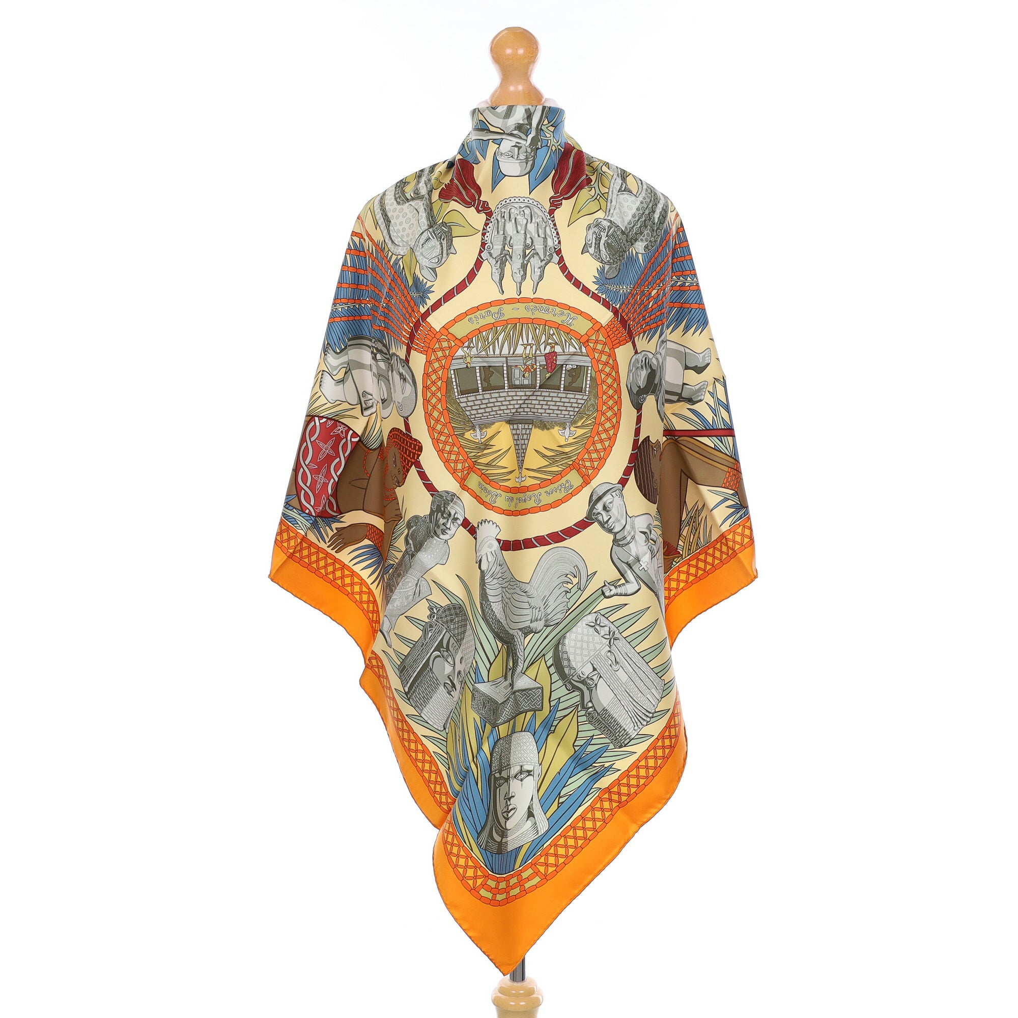Boxed Hermès Trésor Royal du Bénin Silk Scarf