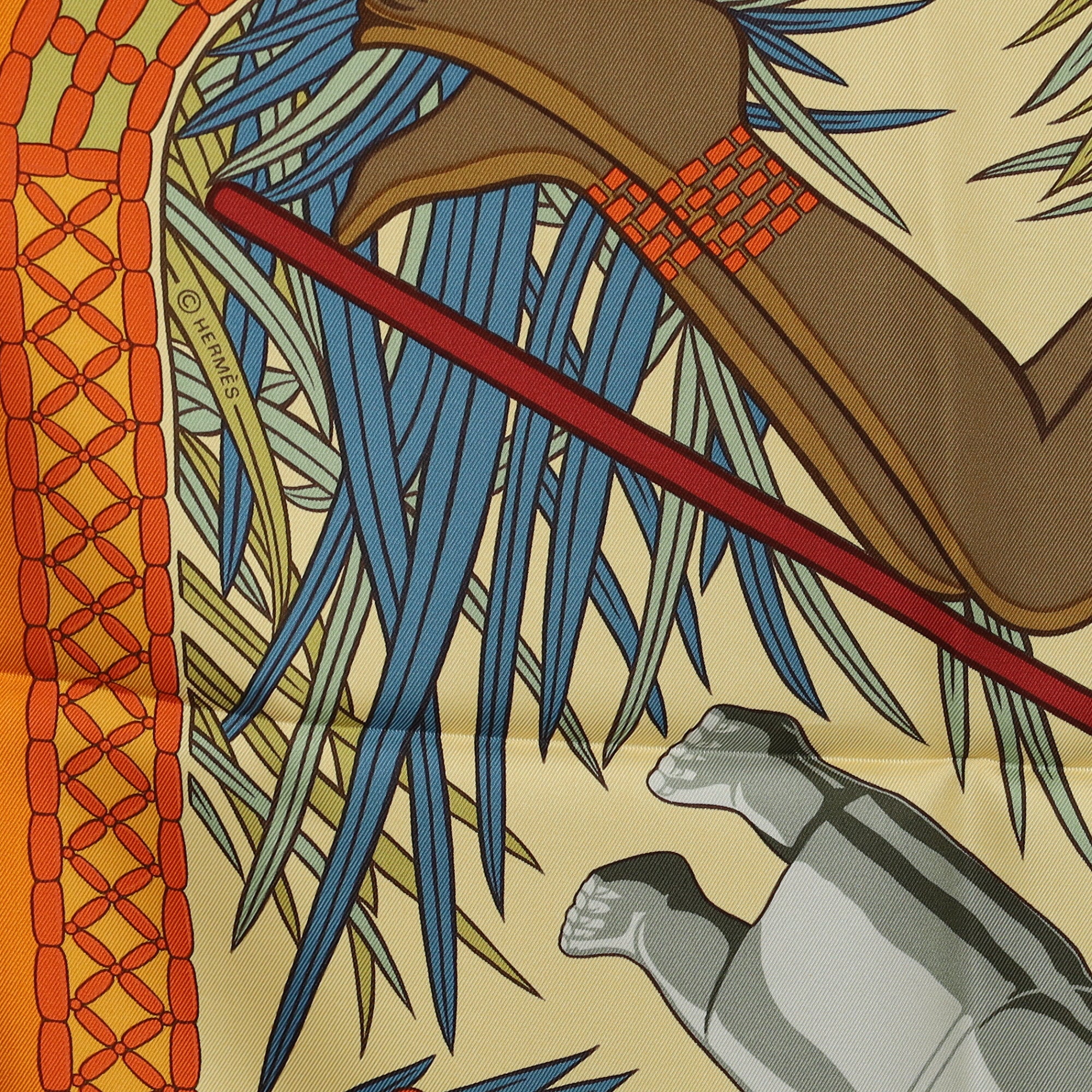 Boxed Hermès Trésor Royal du Bénin Silk Scarf