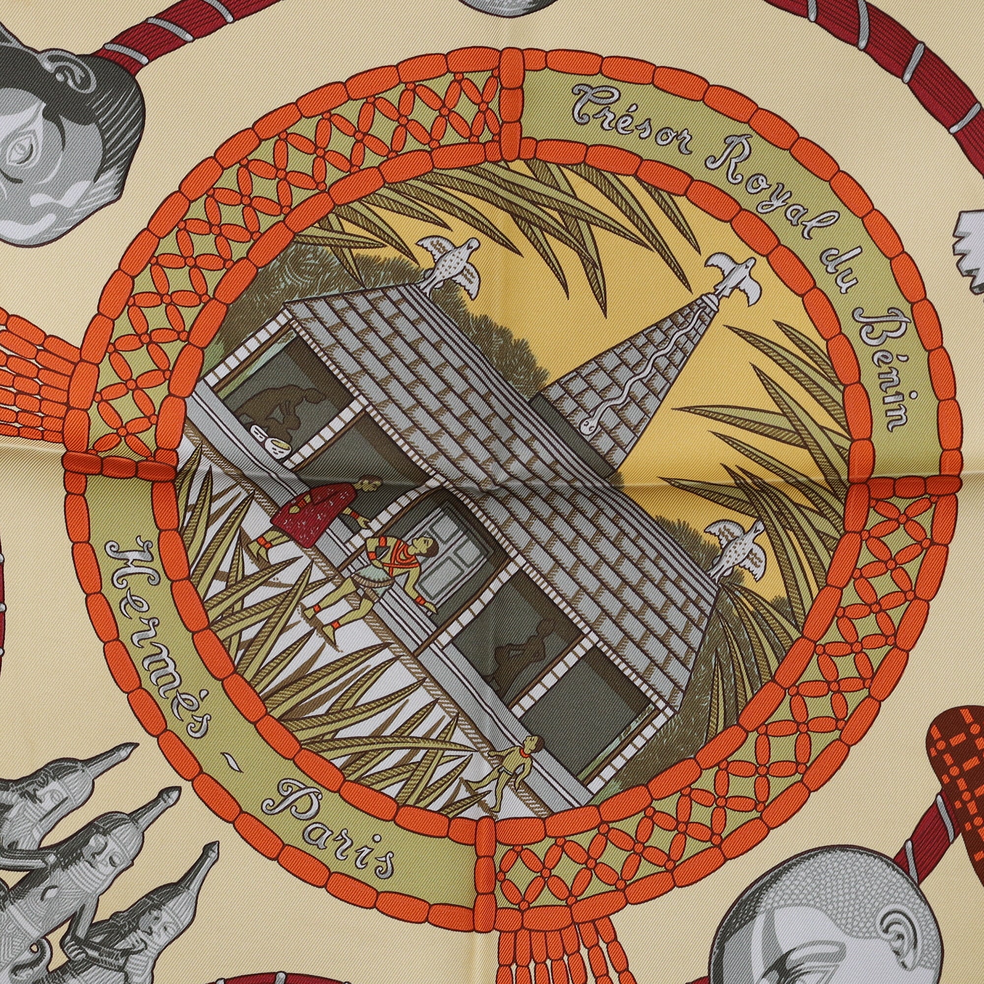 Boxed Hermès Trésor Royal du Bénin Silk Scarf