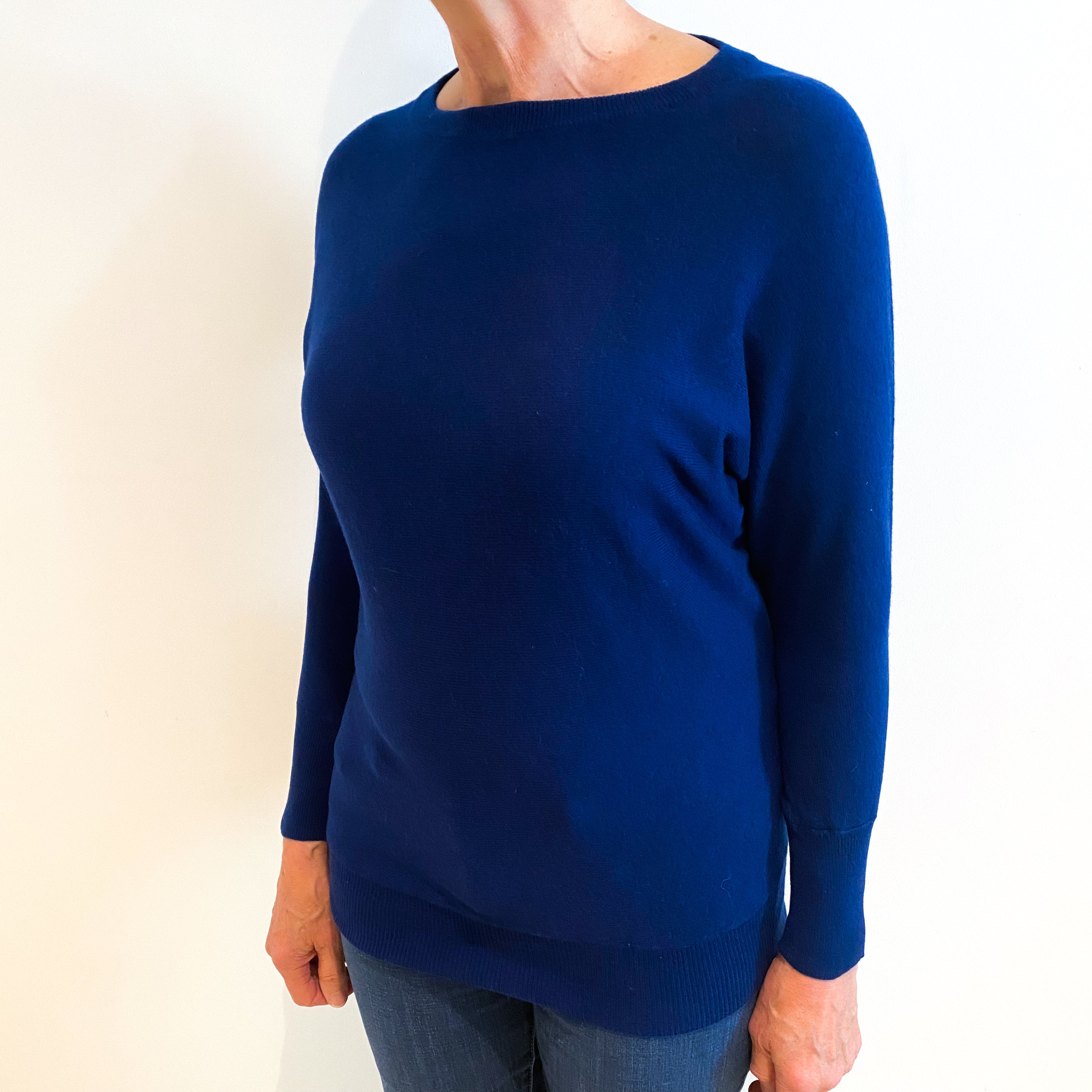 French Navy Cashmere Crew Neck Jumper Medium
