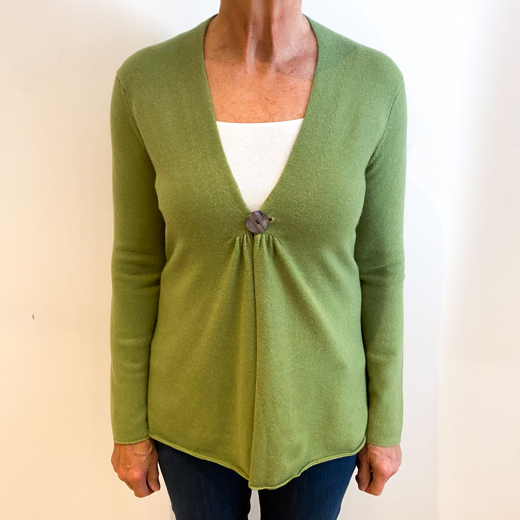 Pear Green Cashmere V Neck Cardigan Medium