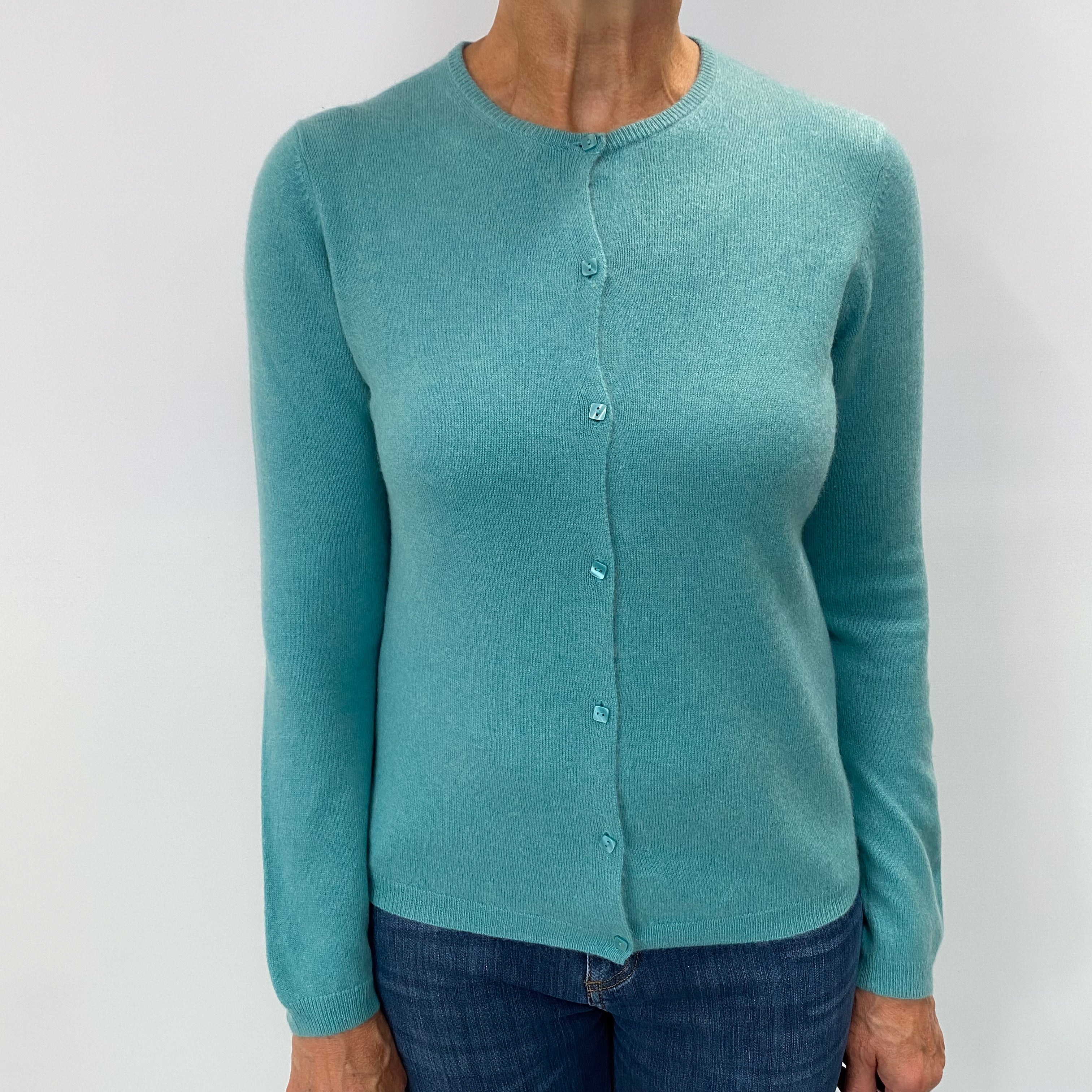 Seafoam Cashmere Cardigan Medium