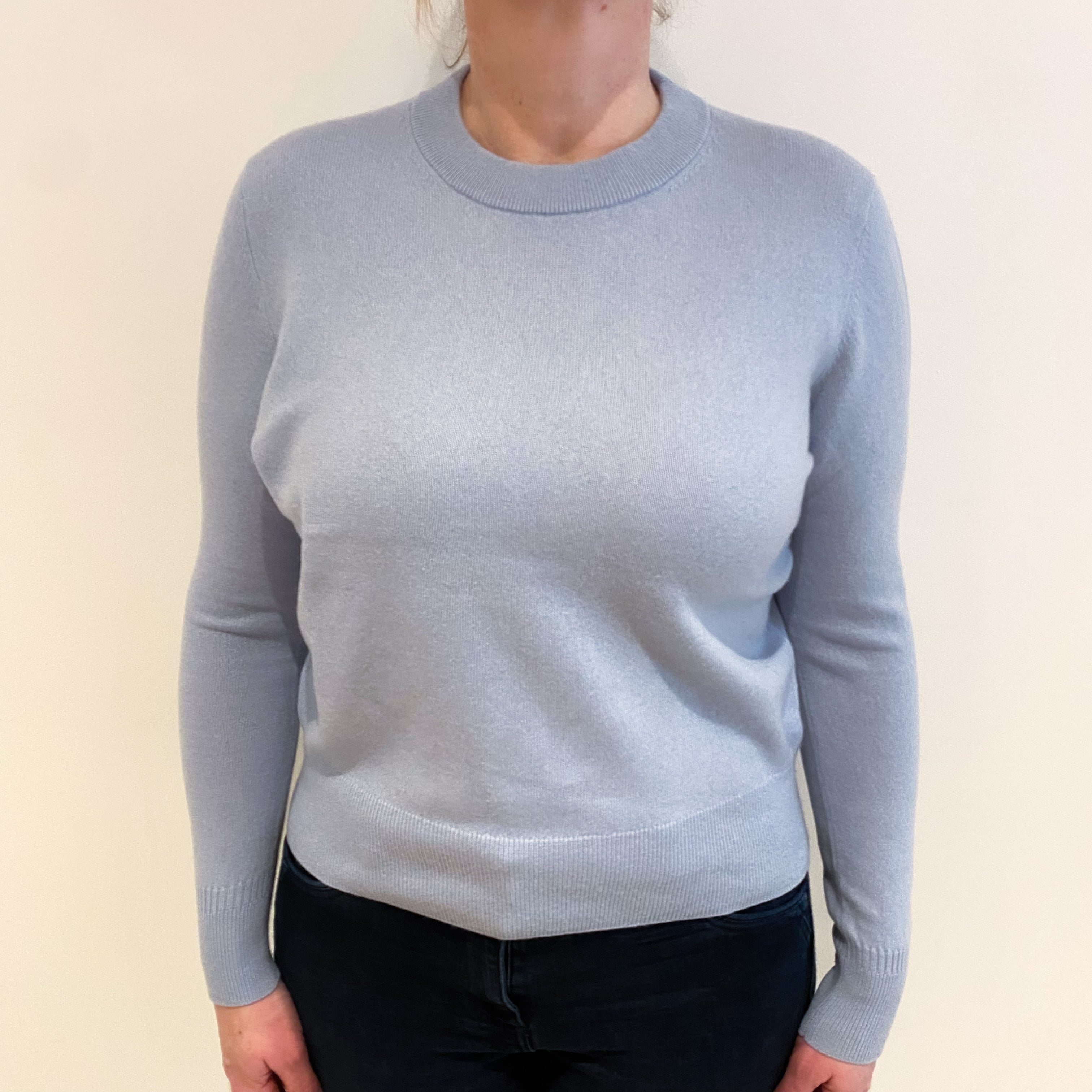 Stockholm Atelier Powder Blue Cashmere Crew Neck Jumper Large