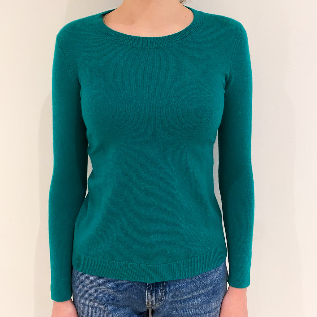Shamrock Green Cashmere Crew Neck Jumper Extra Small
