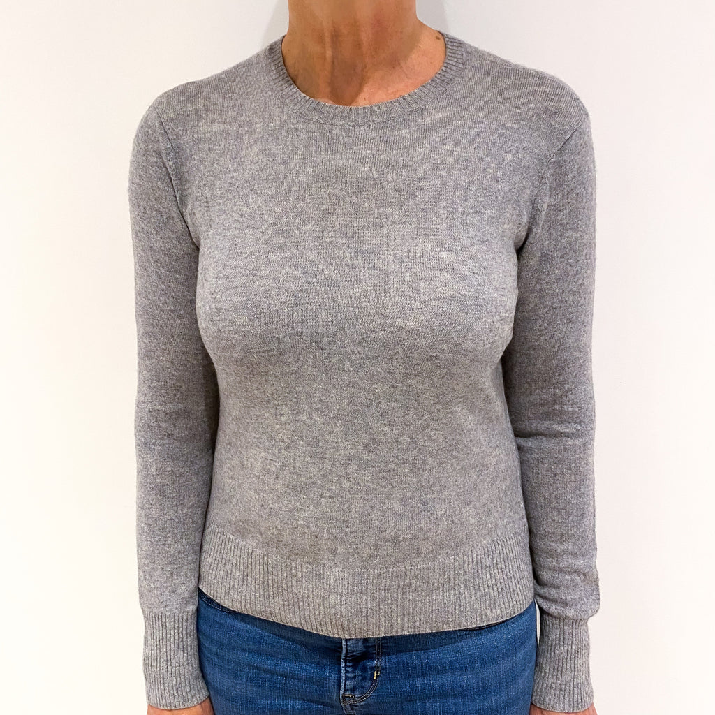 Smoke Grey Cashmere Crew Neck Jumper Medium