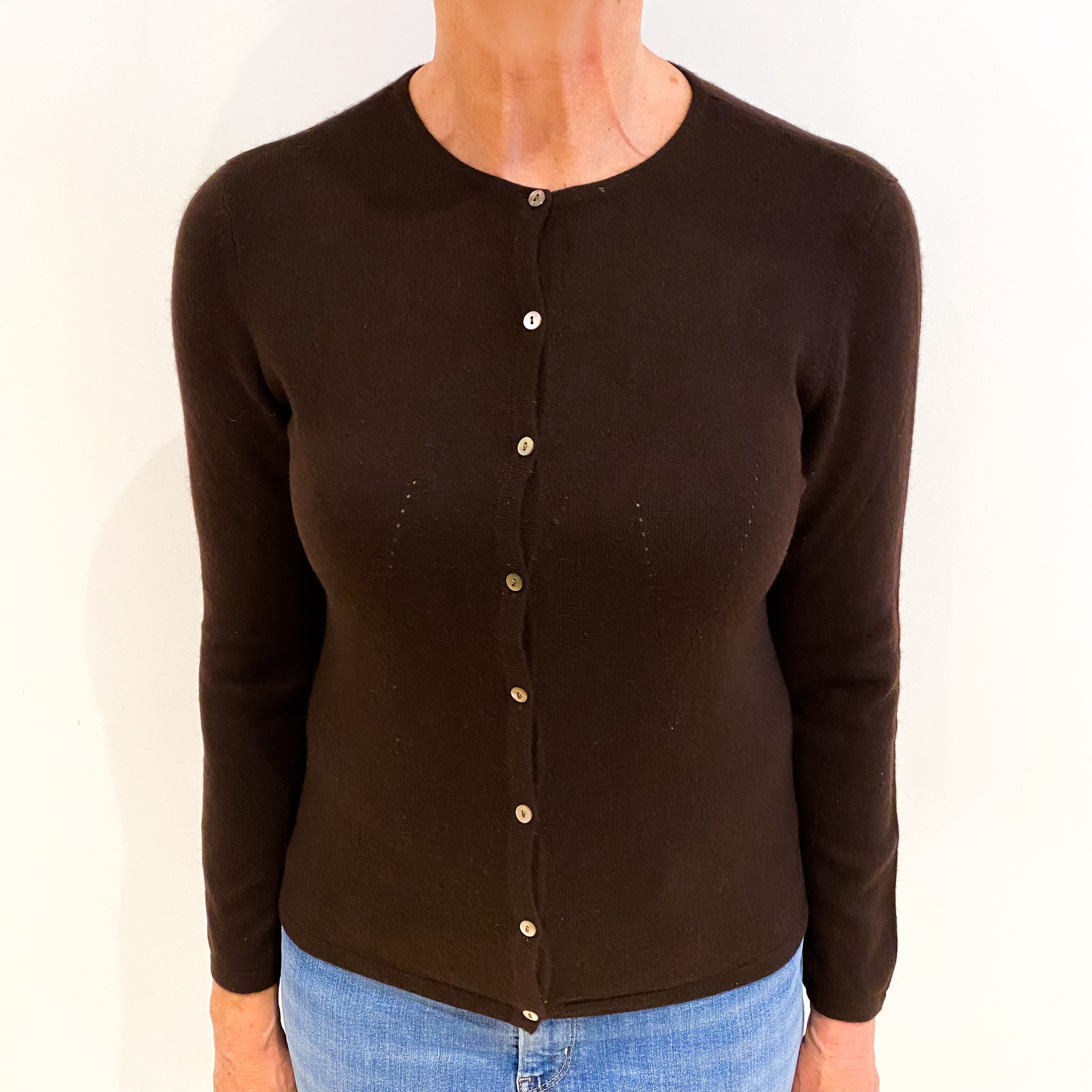 Chocolate Brown Cashmere Cardigan Medium