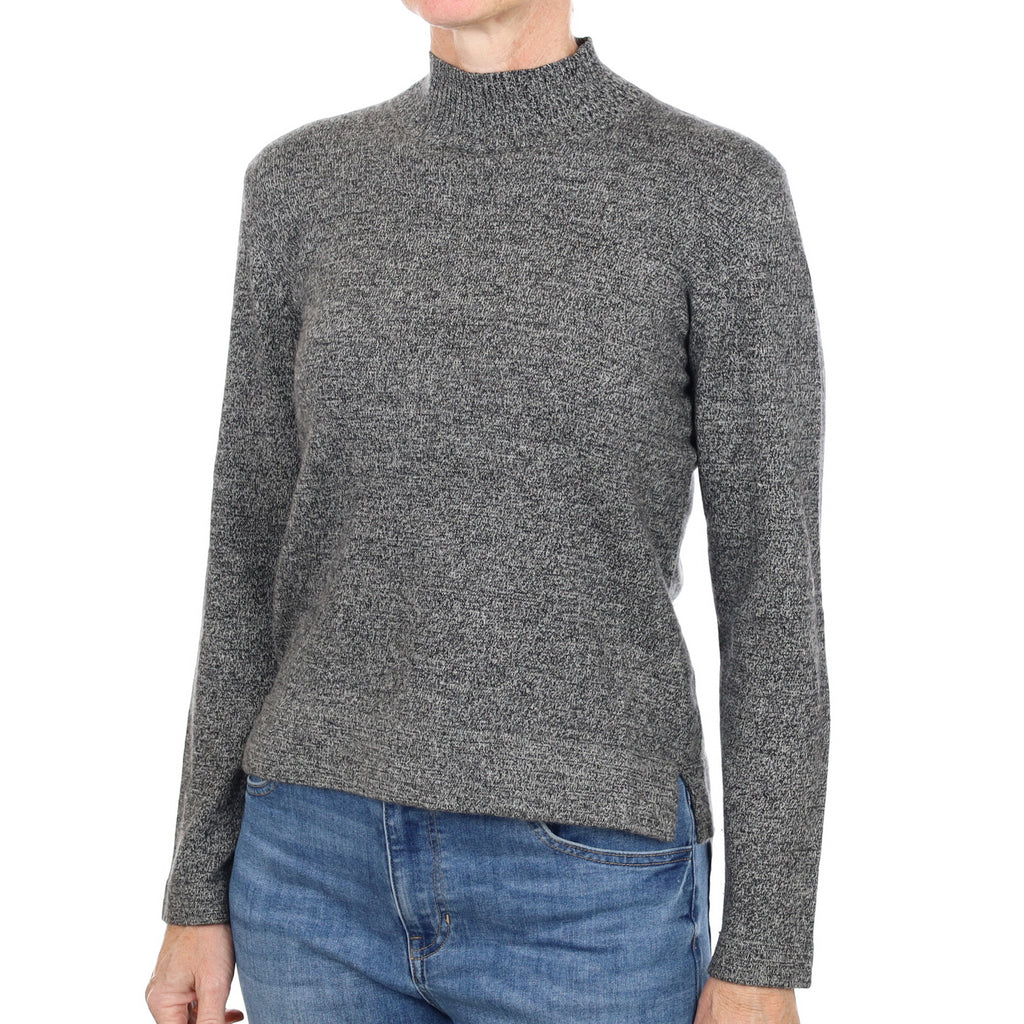 Black Marl Cashmere Turtle Neck Jumper Small