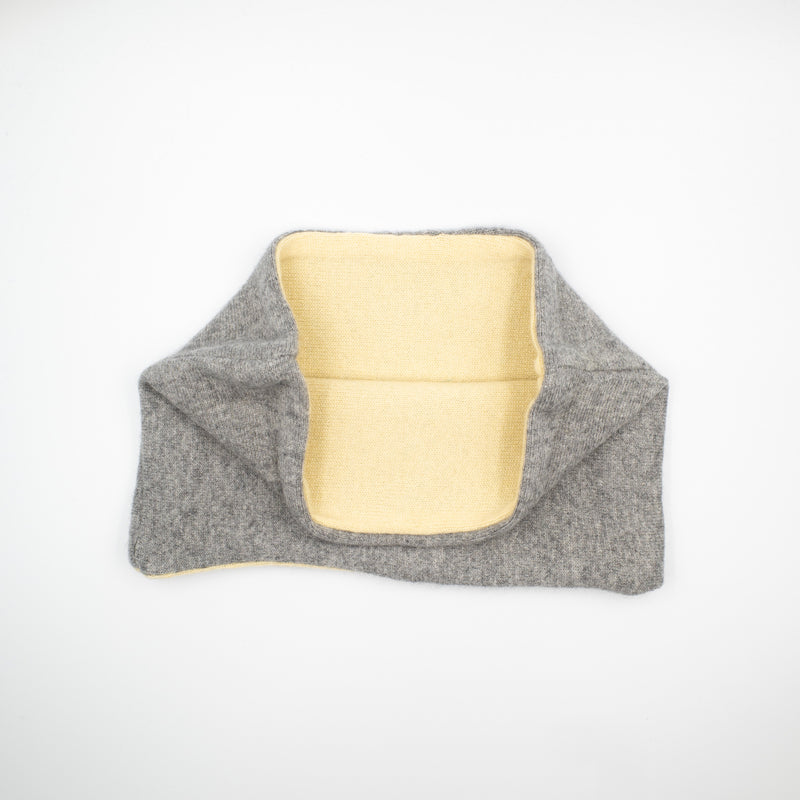 Ash Grey and Pale Yellow Neck Warmer