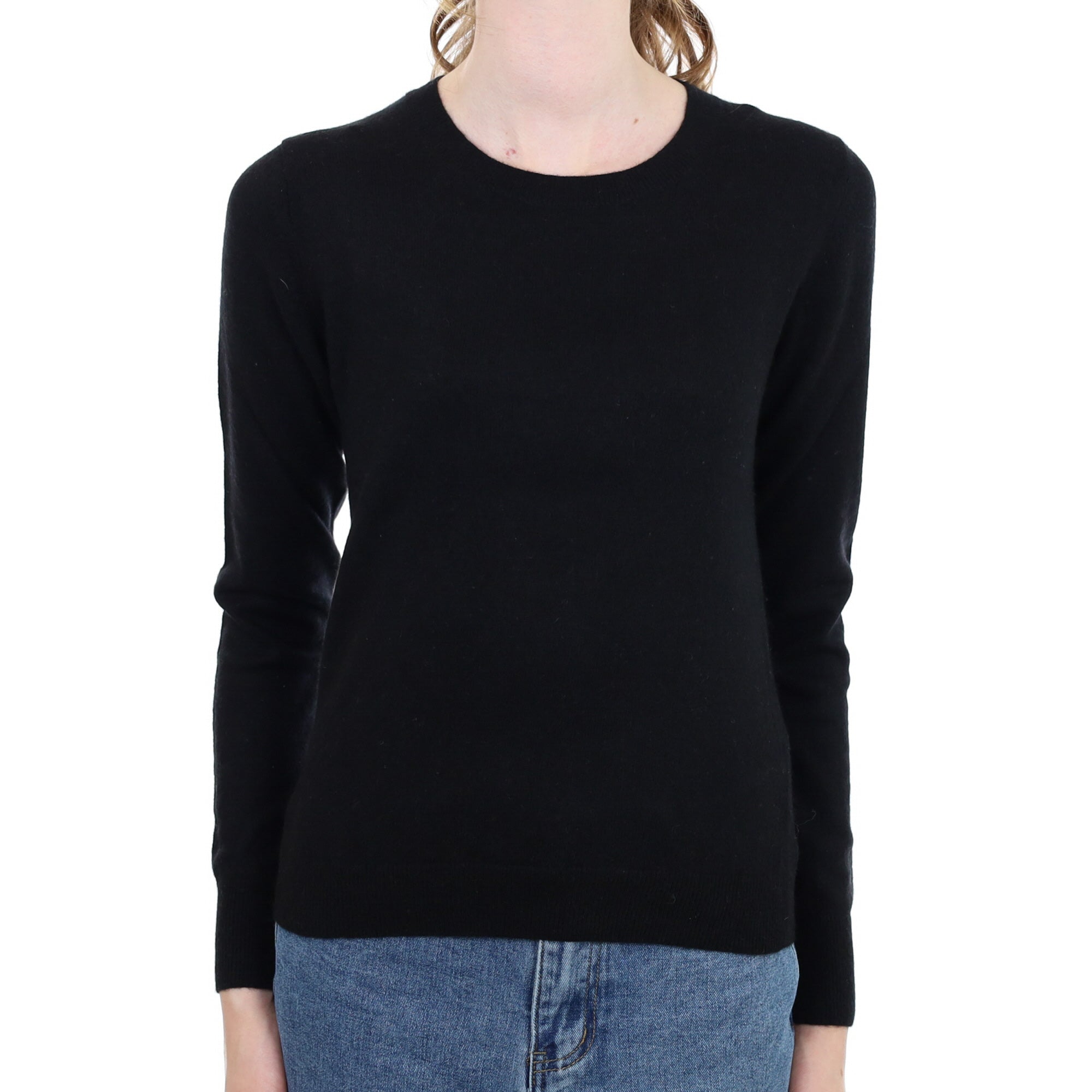 Black Cashmere Crew Neck Jumper Extra Small