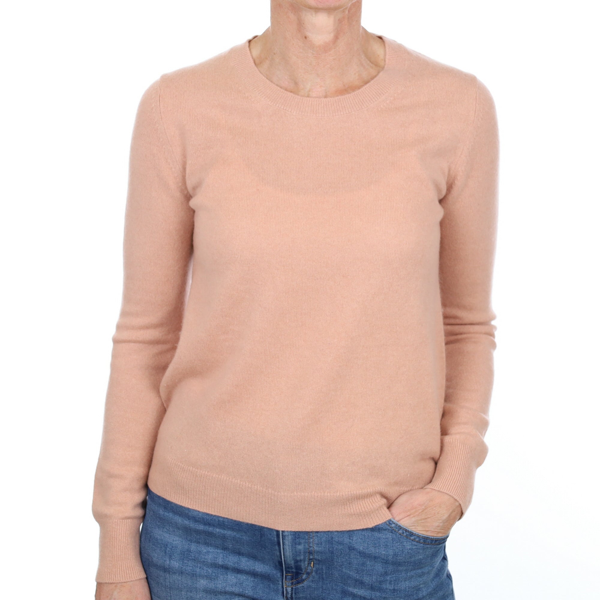 Nude Pink Cashmere Crew Neck Jumper Small