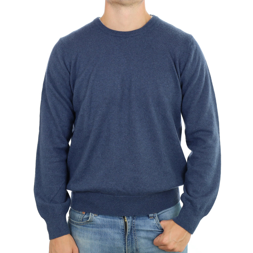 Men's Naval Blue Cashmere Crew Neck Jumper XXL