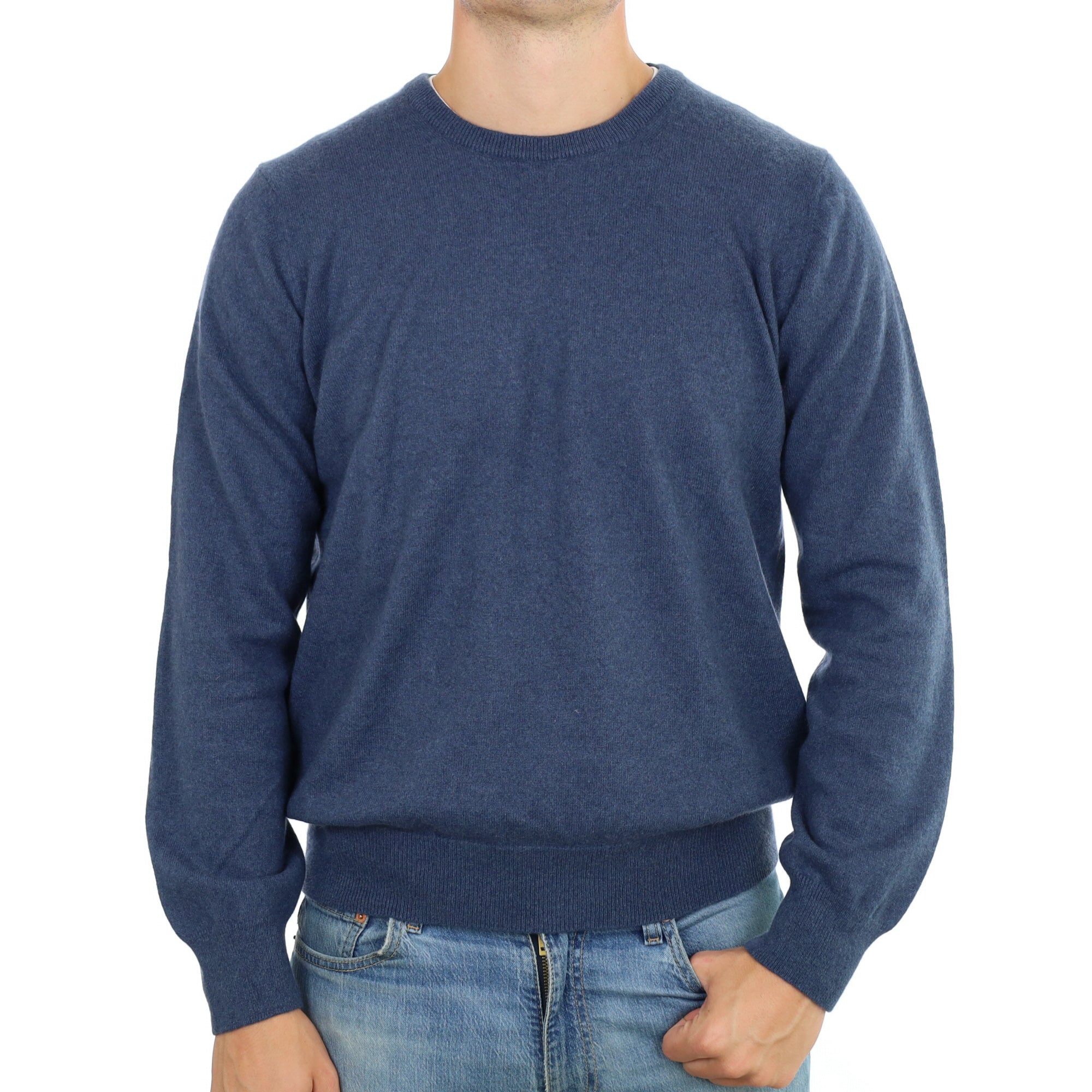 Men's Naval Blue Cashmere Crew Neck Jumper XXL