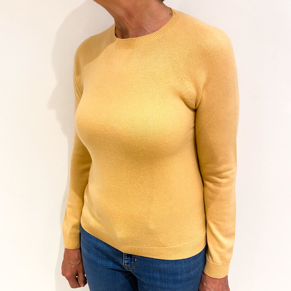 Pale Apricot Cashmere Crew Neck Jumper Medium