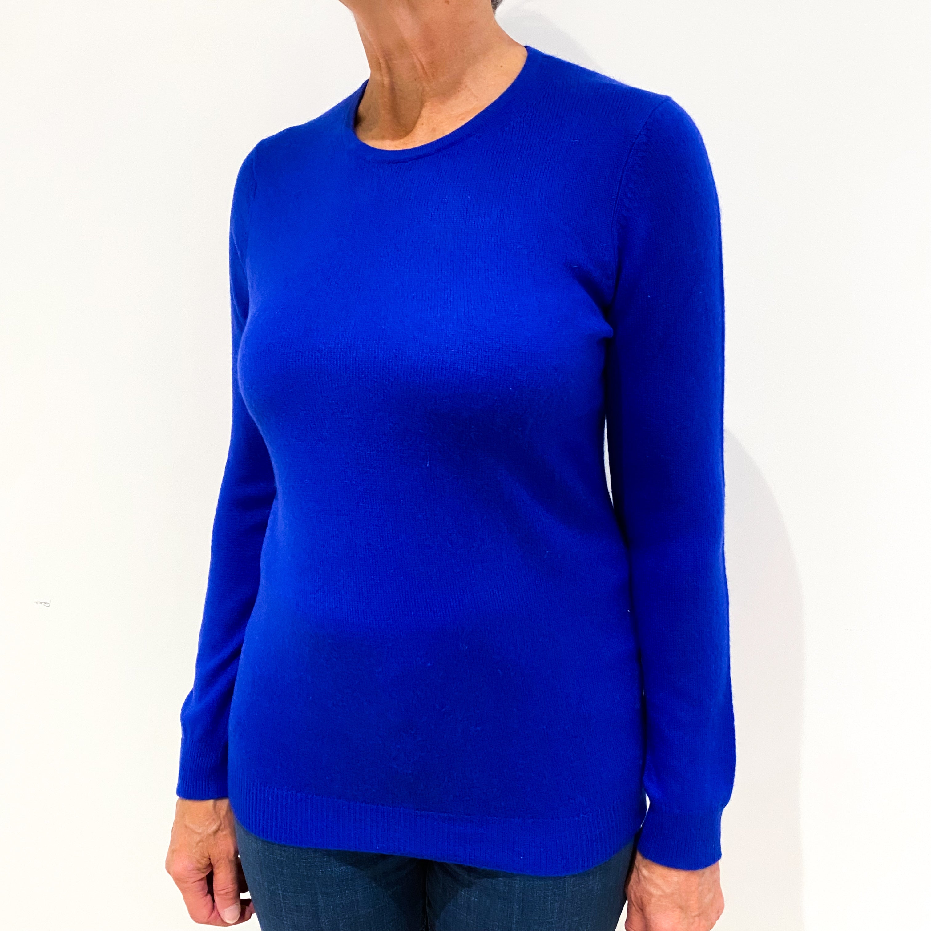 Royal Blue Cashmere Crew Neck Jumper Medium