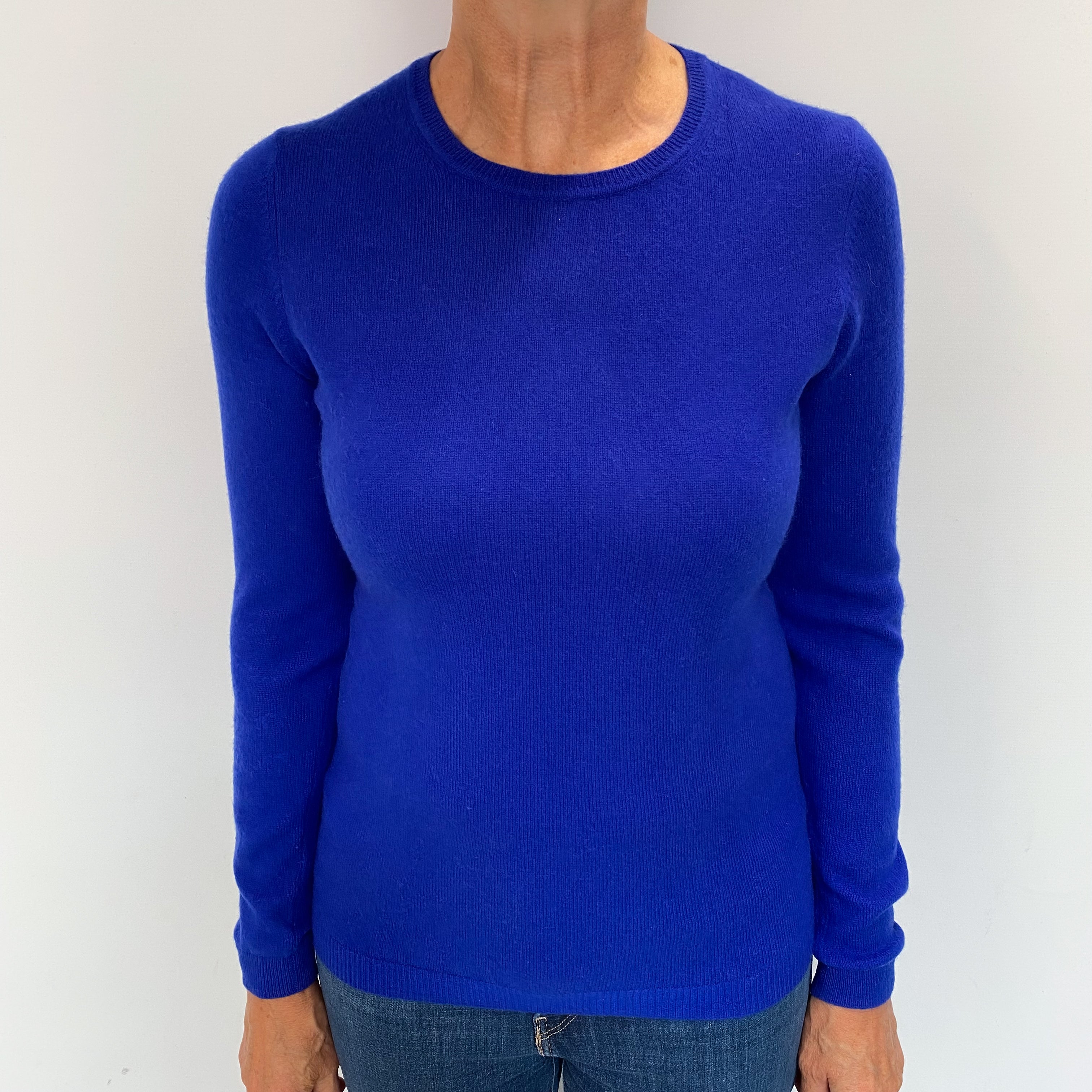 Admiral Blue Cashmere Crew Neck Jumper Medium