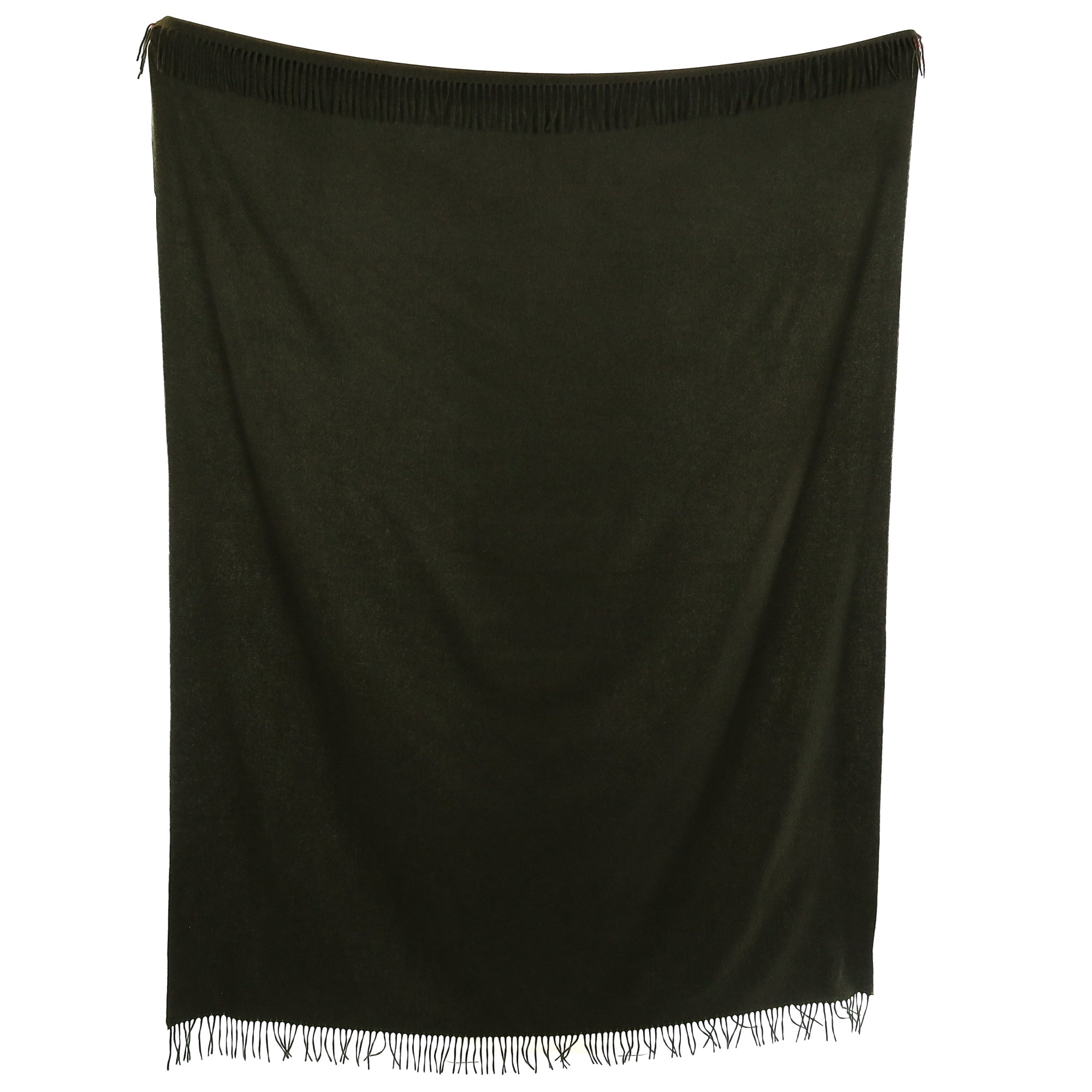 Brand New English Moss Green Luxury Woven Cashmere Blanket