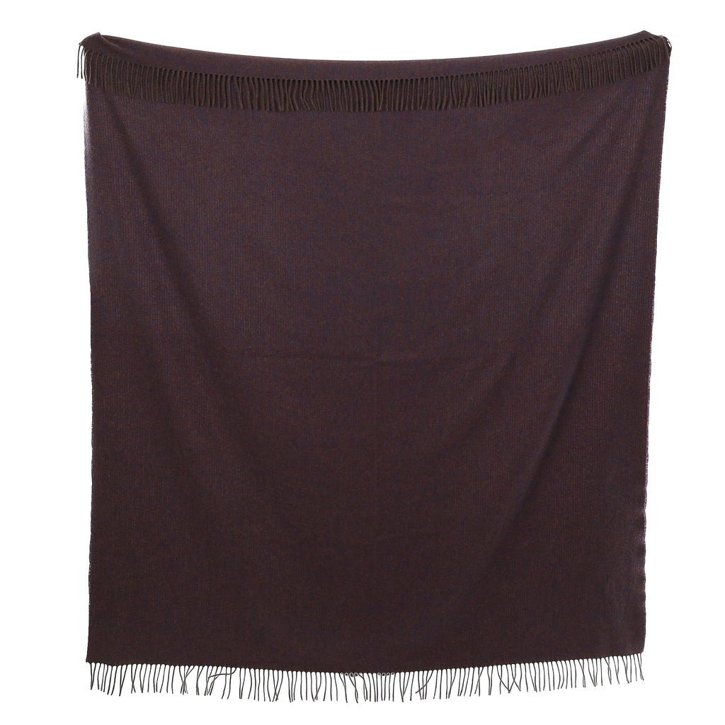 Brand New English Aubergine Marl Luxury Cashmere Blanket