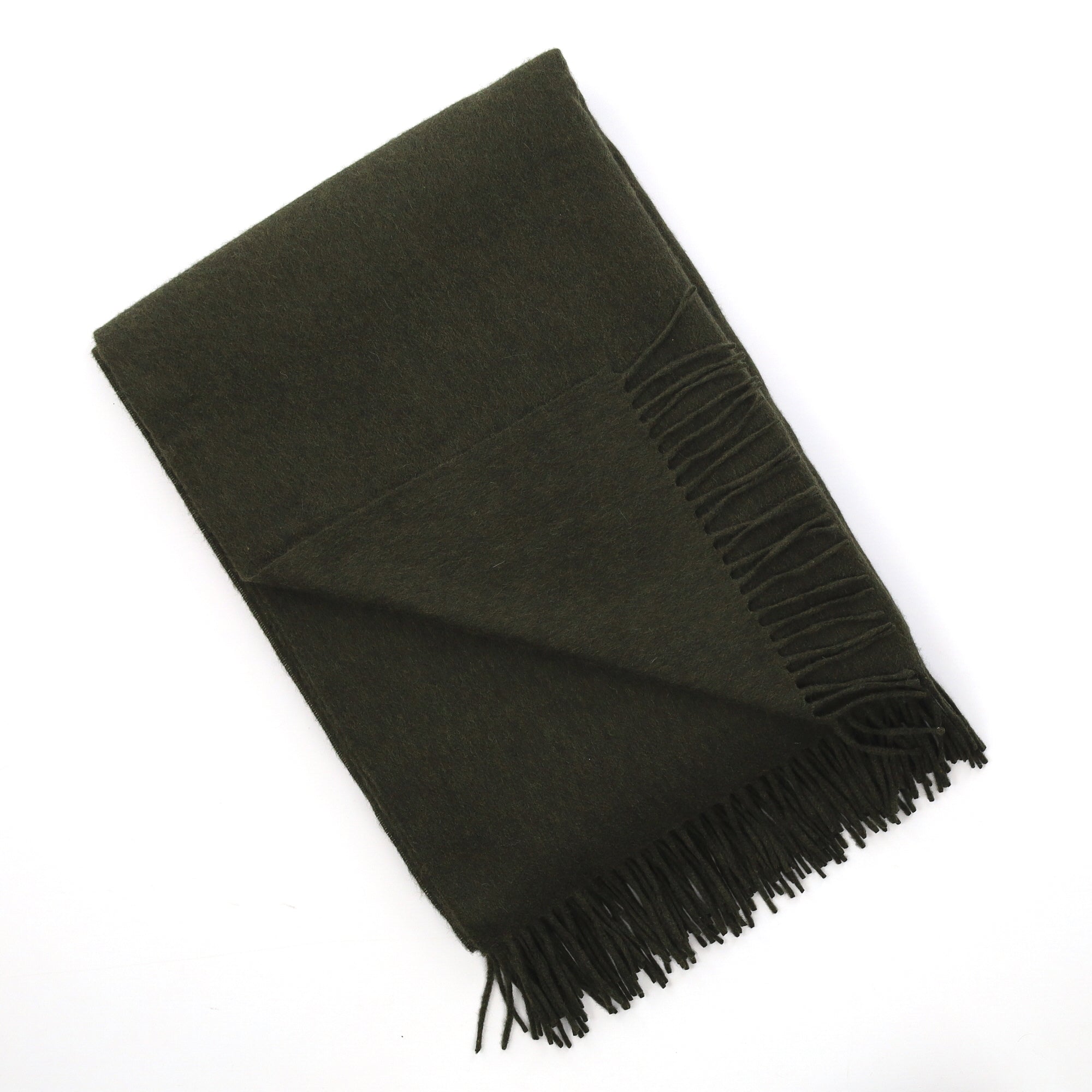Brand New English Moss Green Luxury Woven Cashmere Blanket