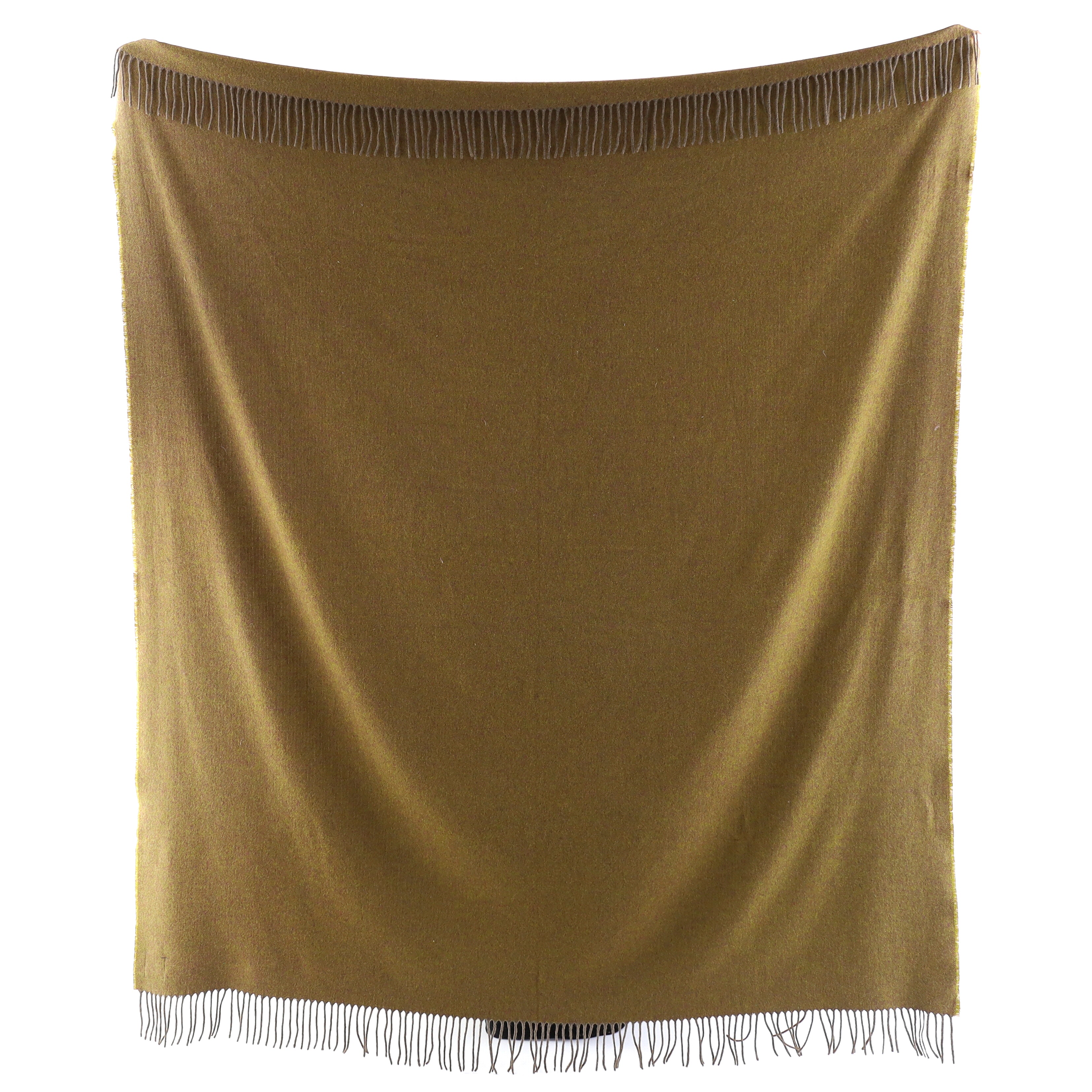 Brand New English Moss and burgundy Mocha Marl Luxury Woven Cashmere Blanket