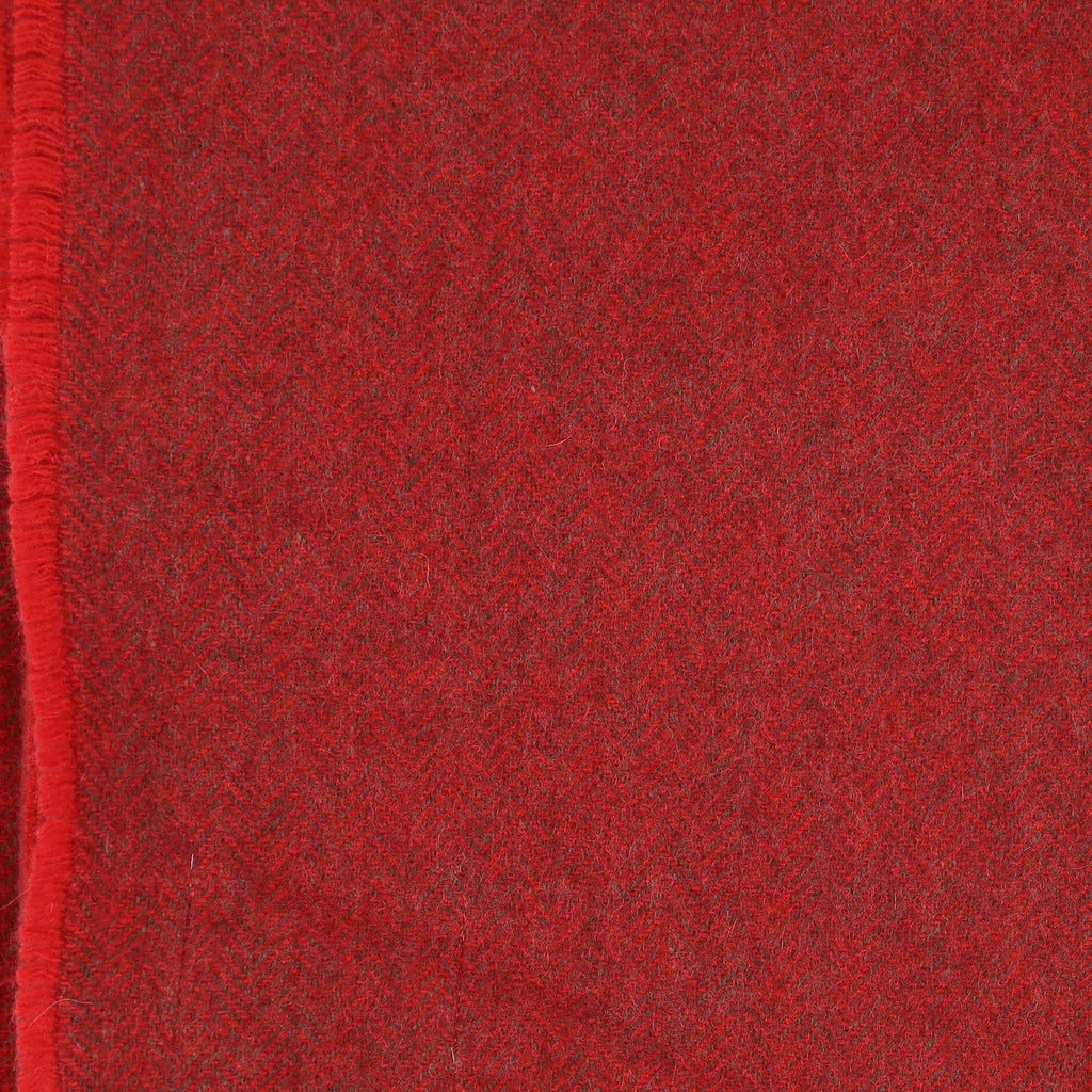 Brand New English Vermillion Red Luxury Woven Cashmere Blanket