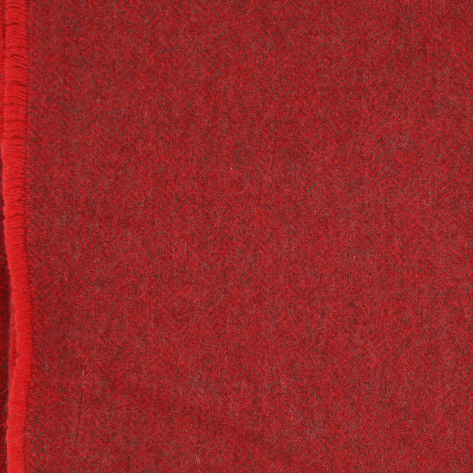 Brand New English Vermillion Red Luxury Woven Cashmere Blanket
