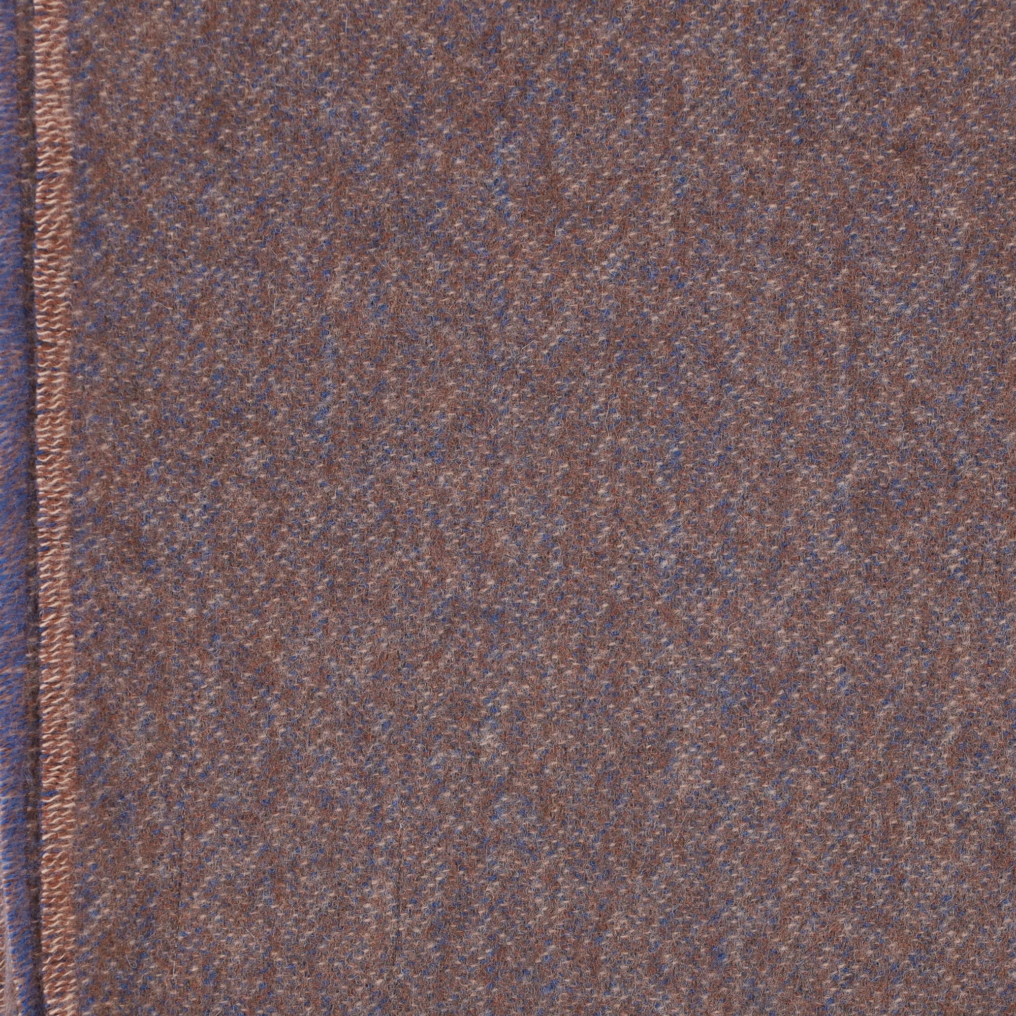Brand New English Mocha and Ocean Blue Marl Luxury Woven Cashmere Blanket
