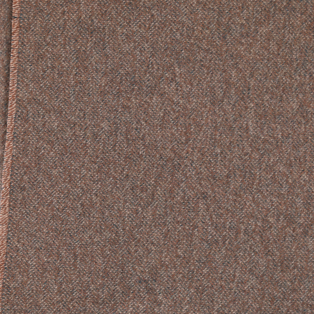 Brand New English Mushroom and Forest Green Luxury Woven Cashmere Blanket