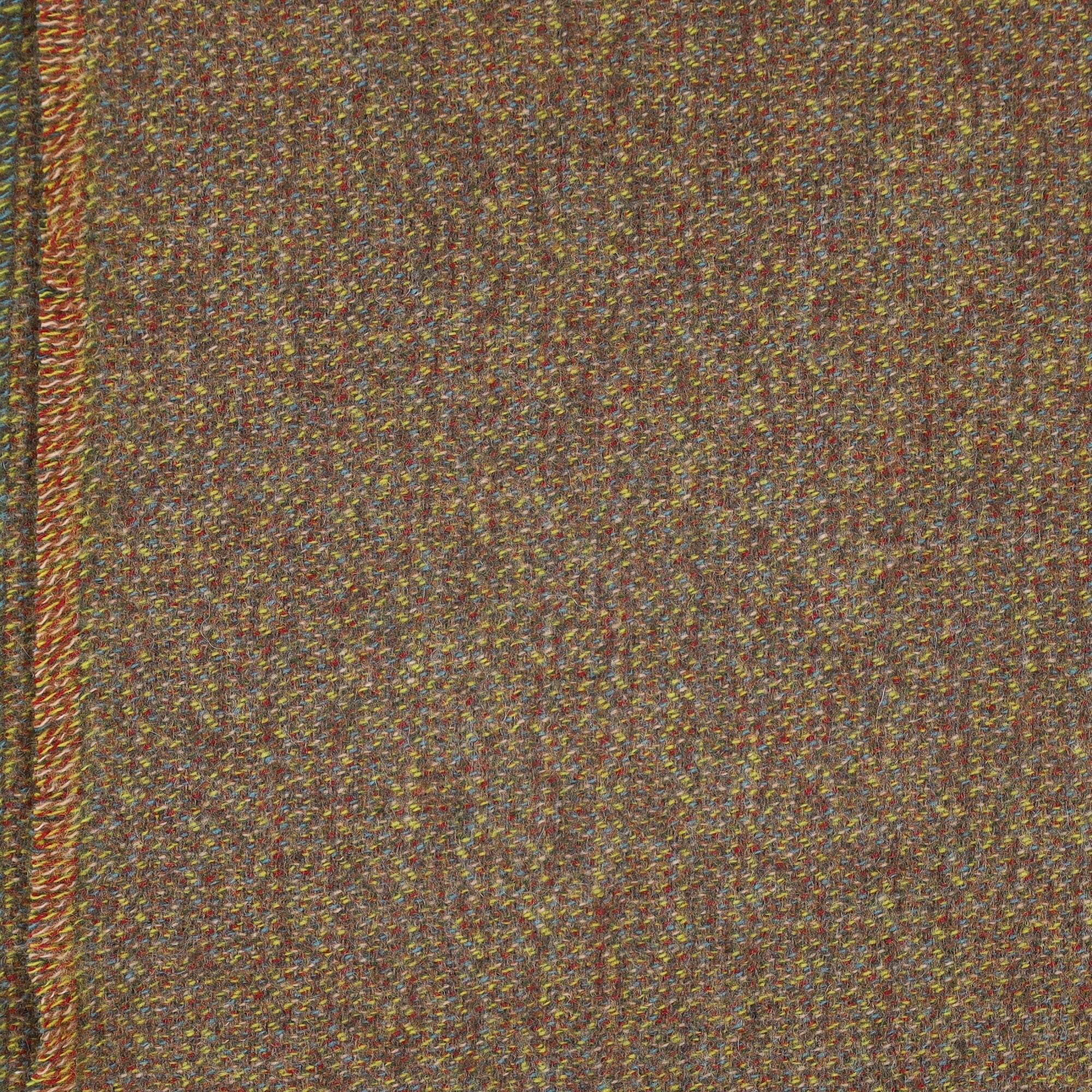 Brand New English Khaki and Daffodil Luxury Woven Cashmere Blanket