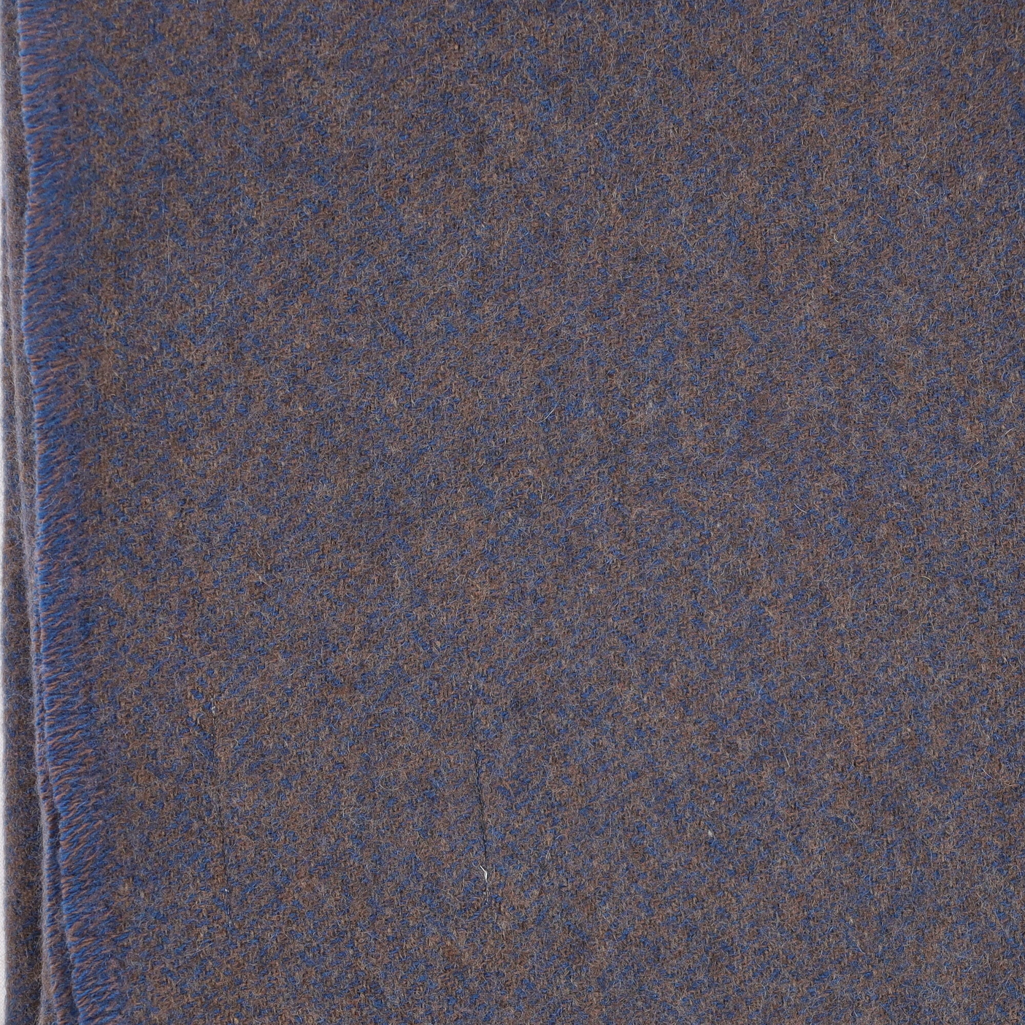 Brand New English Ocean Blue and Mocha Marl Luxury Woven Cashmere Blanket