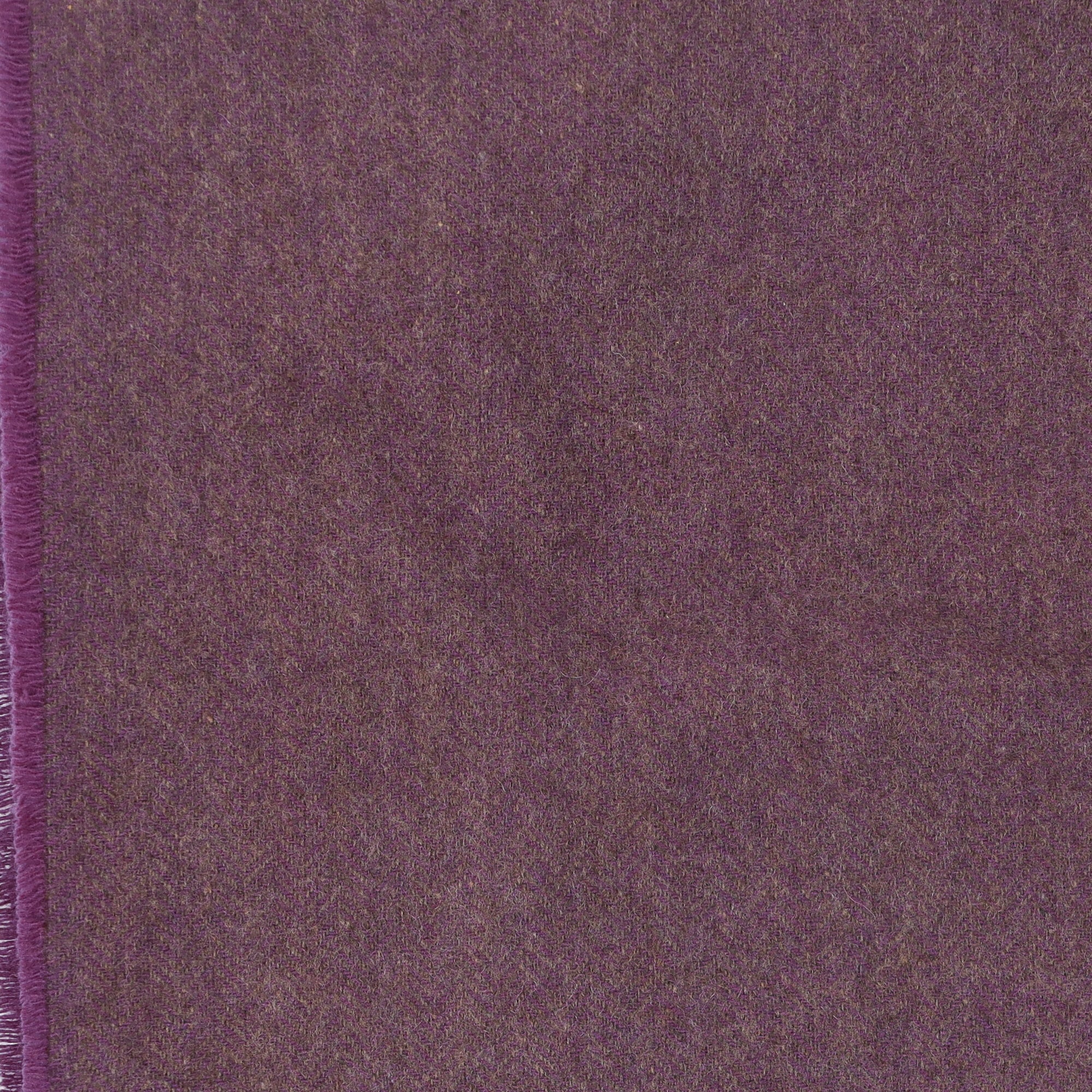 Brand New English Blueberry and Mushroom Herringbone Luxury Woven Cashmere Blanket