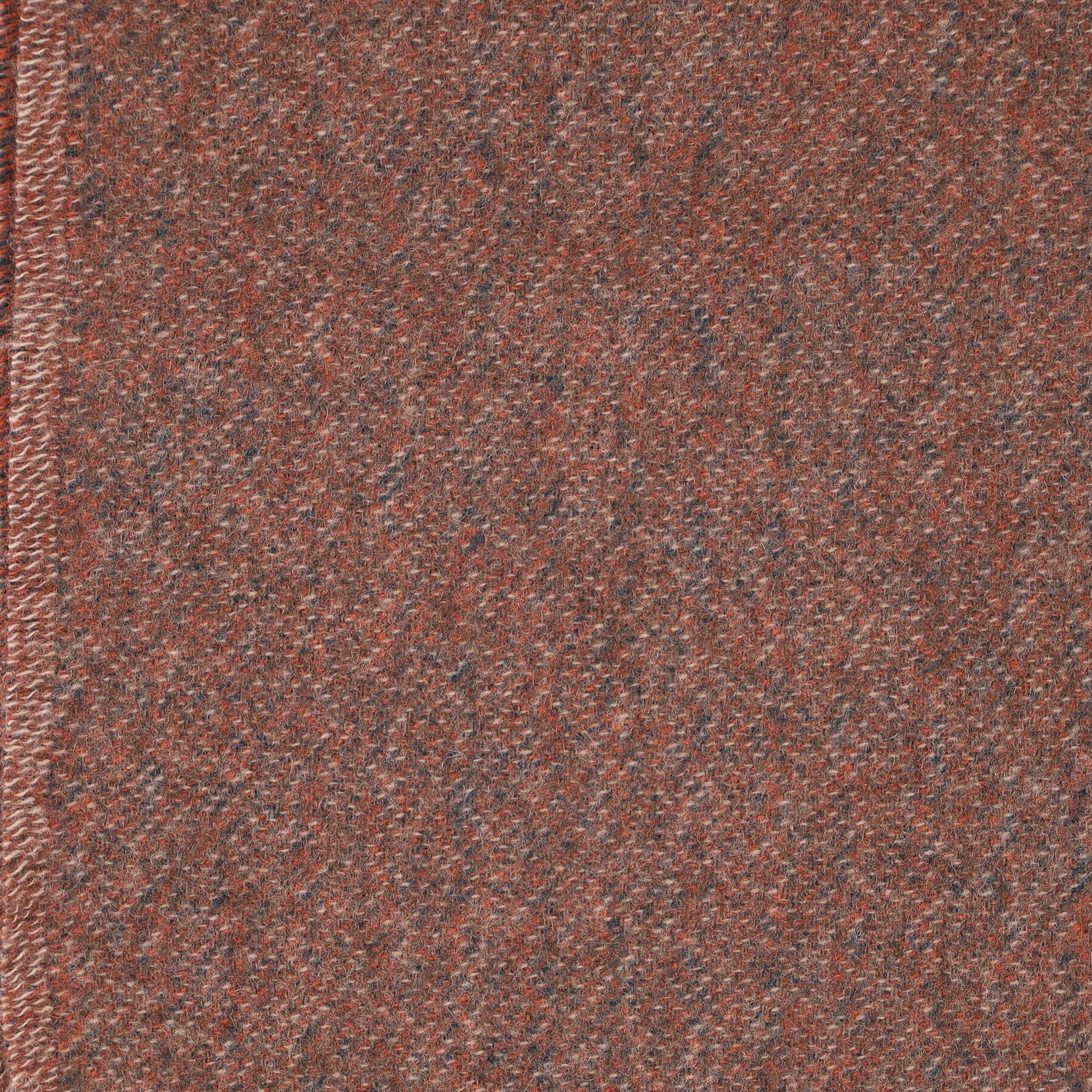 Brand New English Burnt Orange and Mushroom Marl l Luxury Woven Cashmere Blanket