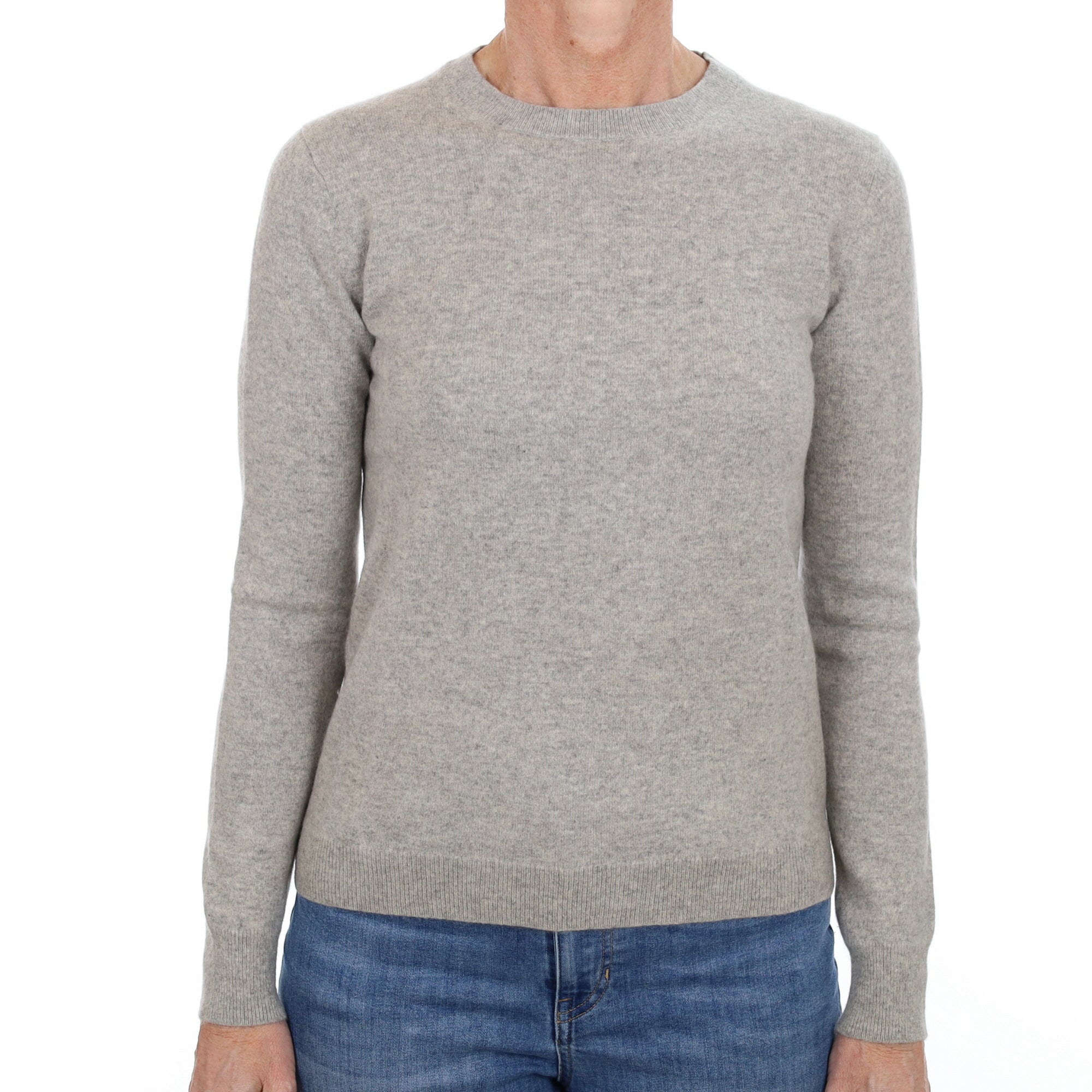 Smoke Grey Cashmere Crew Neck Jumper Small