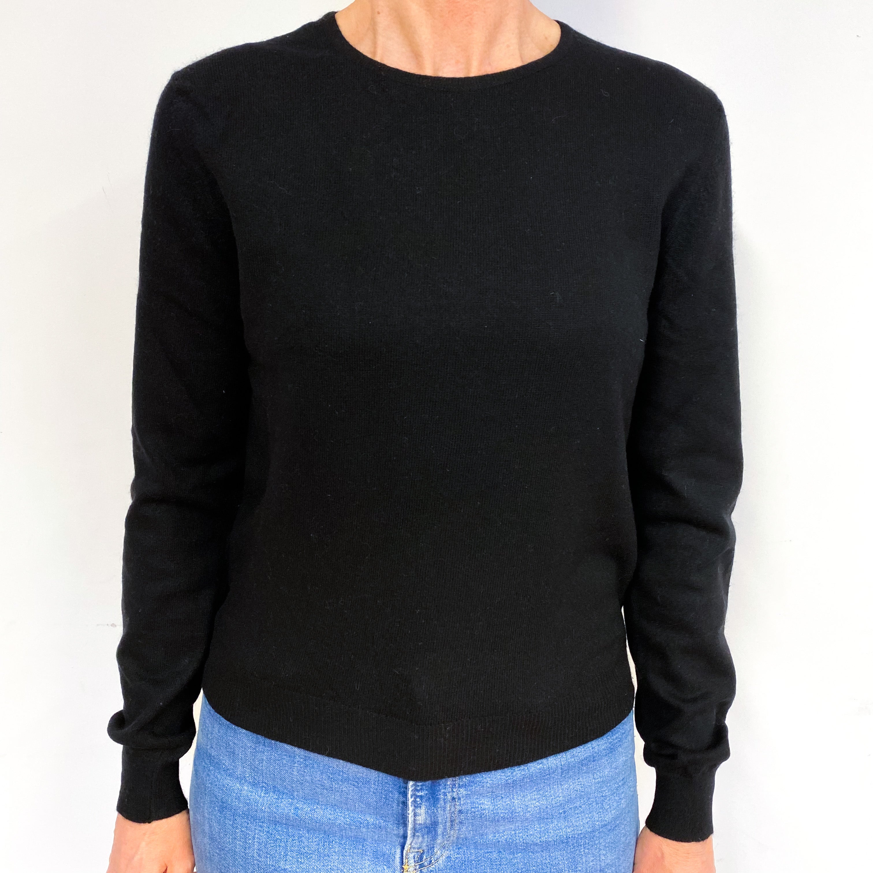 Black Cashmere Crew Neck Jumper Medium