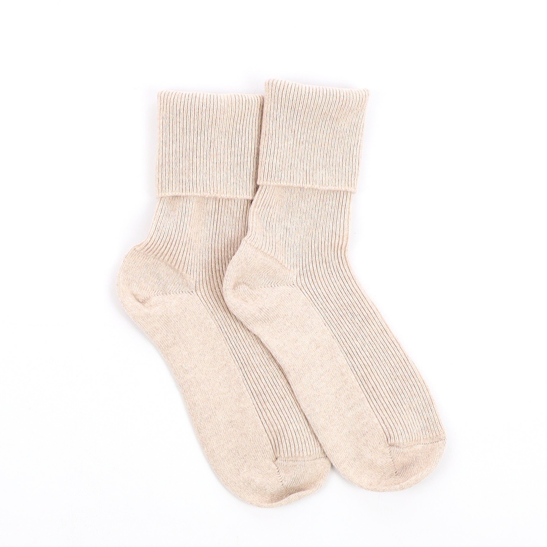 Brand New Scottish Sand Beige Ladies Cashmere Every Day Socks